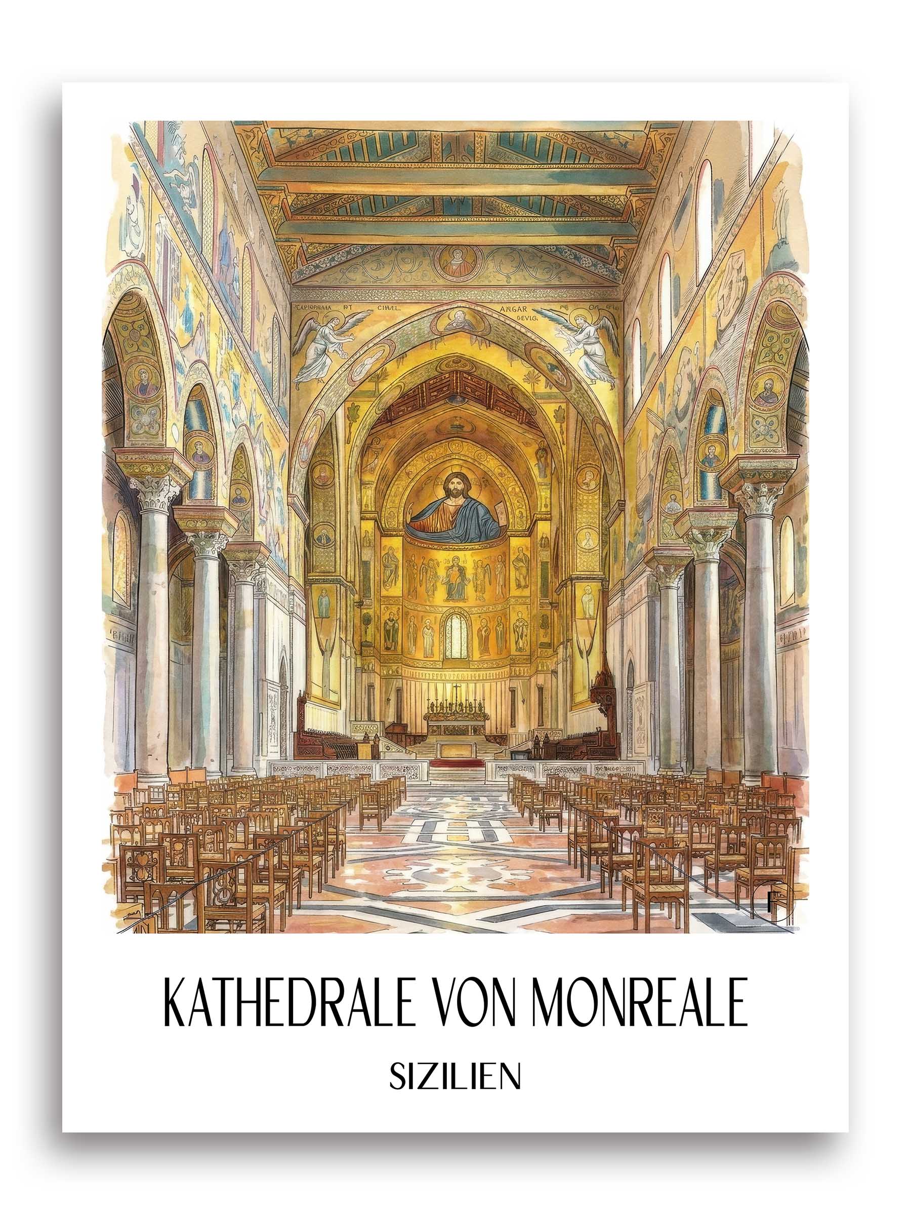 kathedrale-von-monreale-sizilien-italien-poster-aquarell