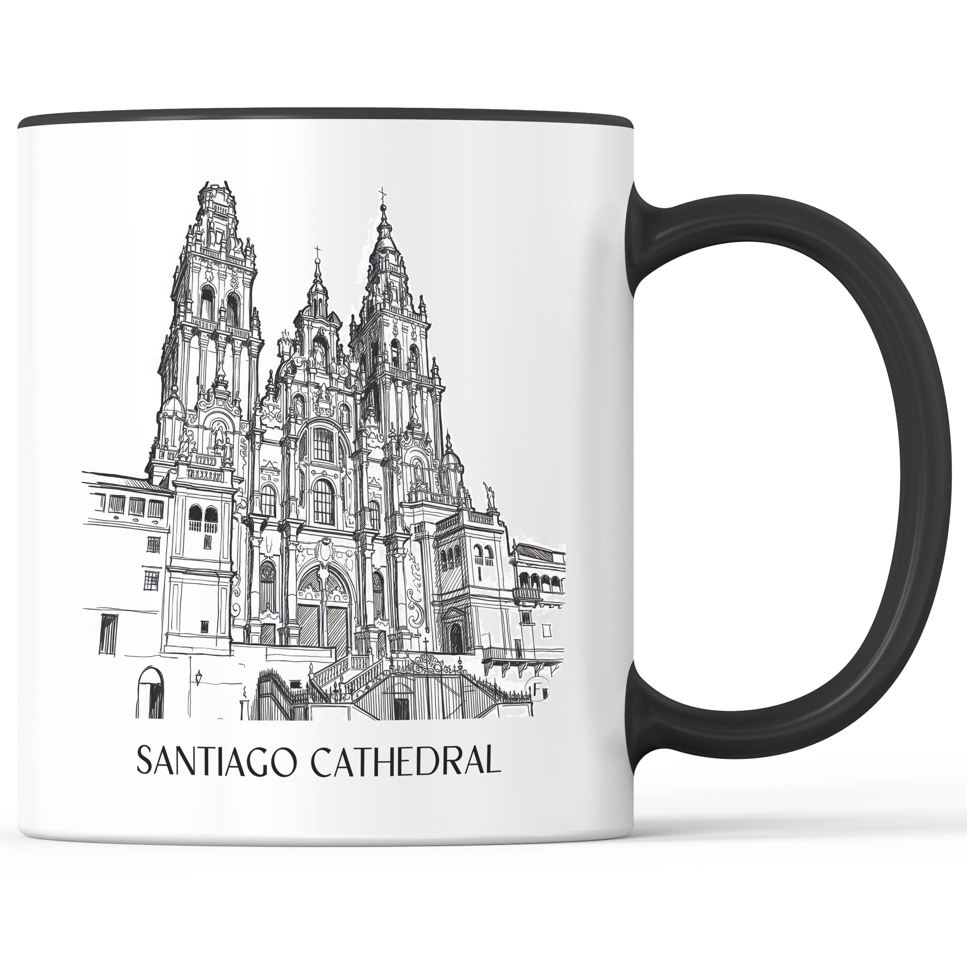 Kathedrale von Santiago Kaffeebecher - Spanien - Spanien Becher - Kaffeetasse im Skizze Stil - favplace