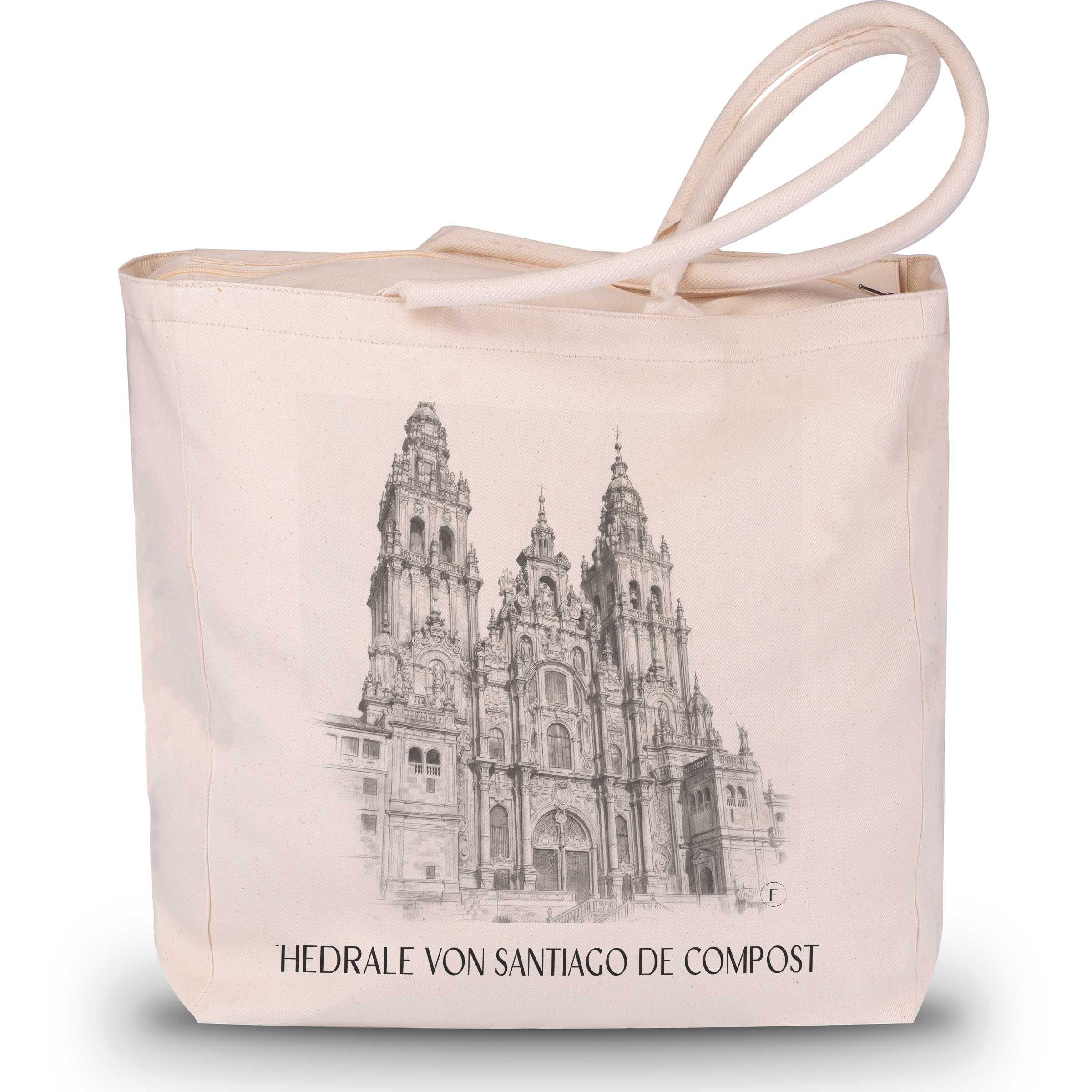 kathedrale-von-santiago-spanien-spanien-einkaufstasche-bleistift-zeichnung-drawing