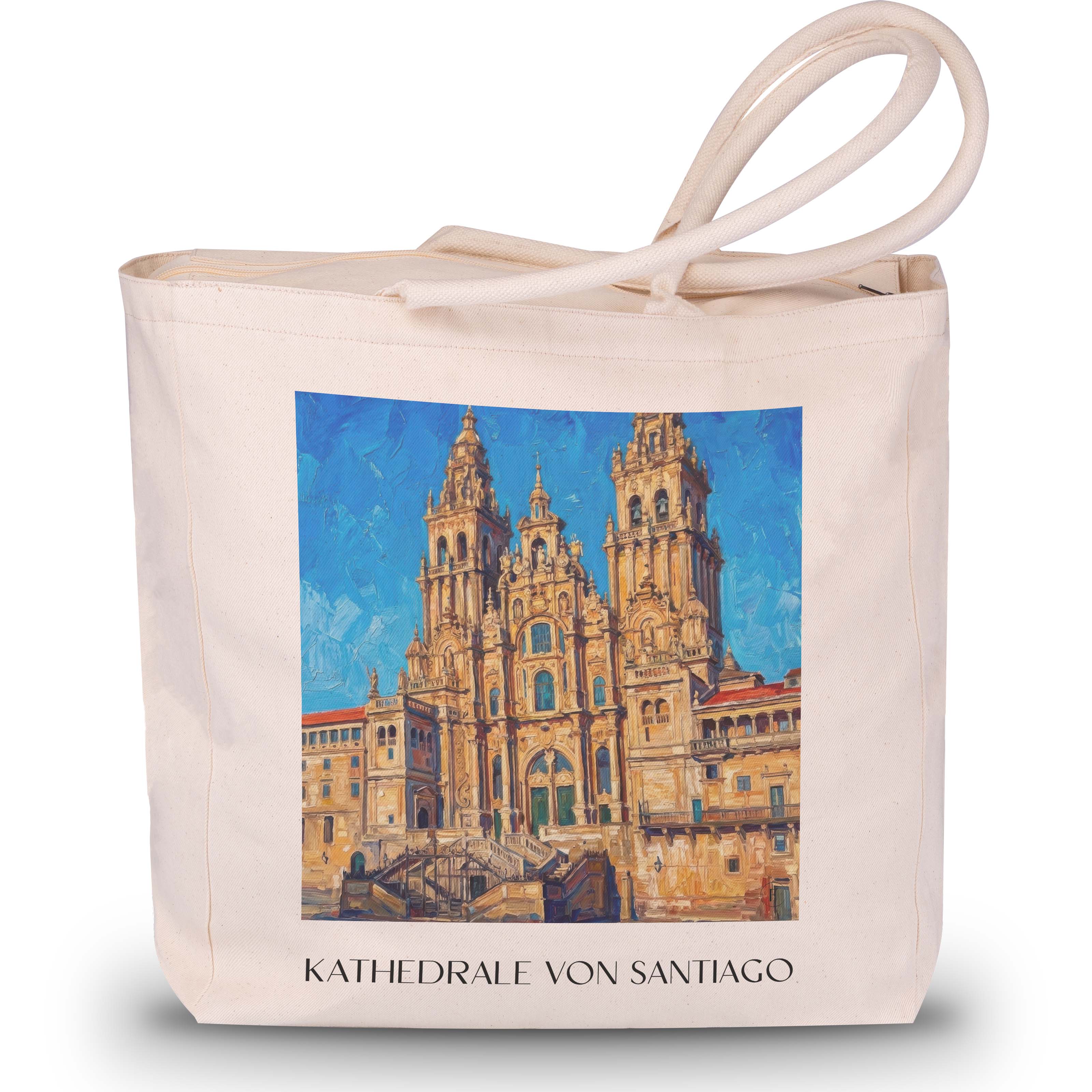 kathedrale-von-santiago-spanien-spanien-einkaufstasche-oil-painting-oelgemaelde