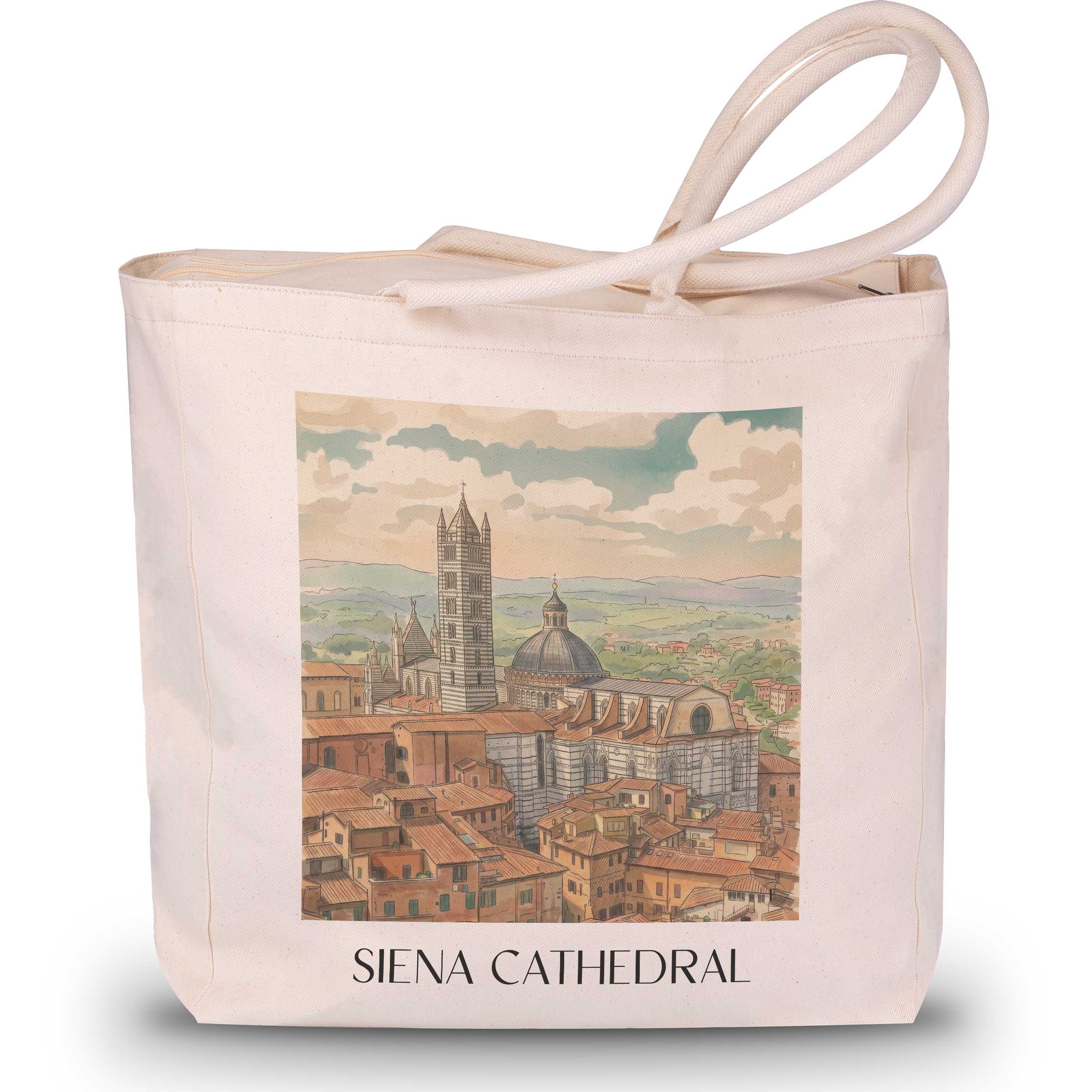 Kathedrale von Siena Shopping Tasche - Toskana - Italien Tote Bag - Einkaufstasche im Aquarell Stil - favplace