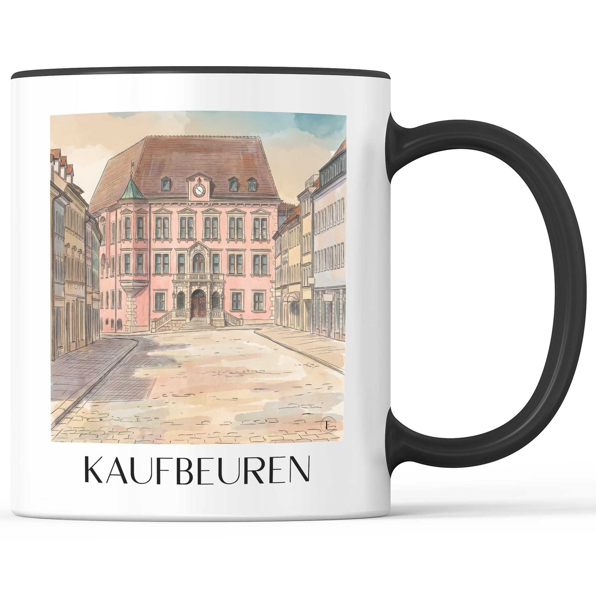 kaufbeuren-schwaben-deutschland-kaffeebecher-aquarell