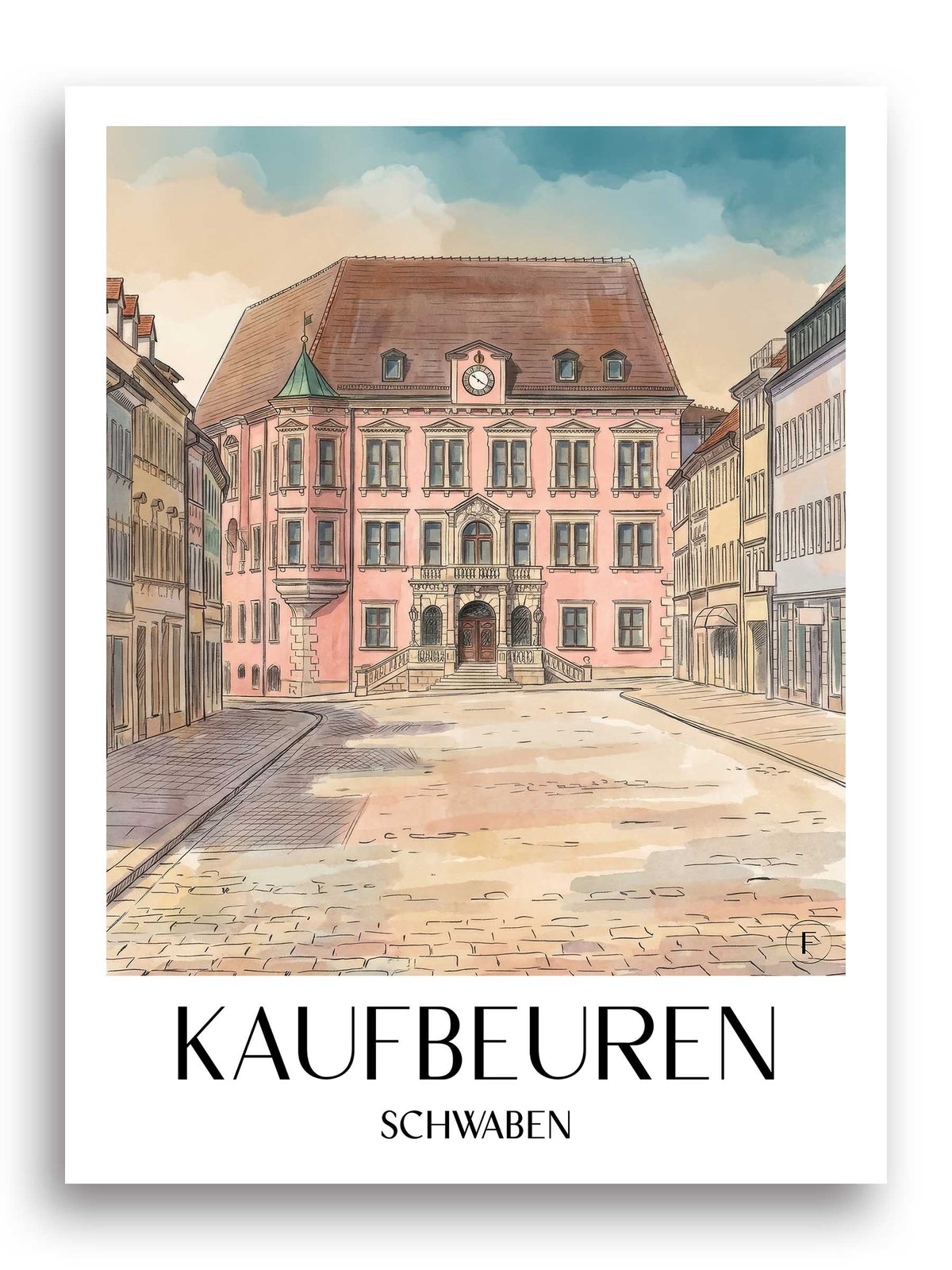 kaufbeuren-schwaben-deutschland-poster-aquarell