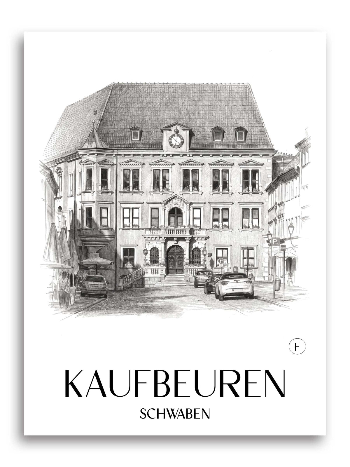 kaufbeuren-schwaben-deutschland-poster-bleistift-zeichnung-drawing