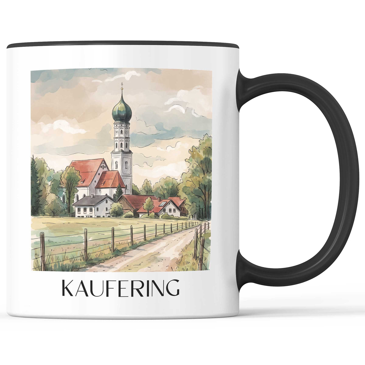 Kaufering Kaffeebecher - Lechrain - Deutschland Becher - Kaffeetasse im Aquarell Stil - favplace