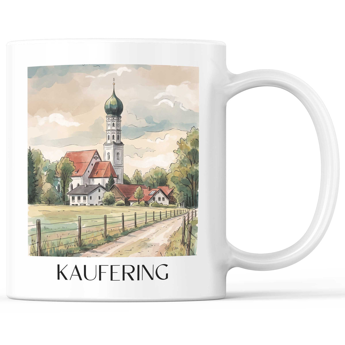 Kaufering Kaffeebecher - Lechrain - Deutschland Becher - Kaffeetasse im Aquarell Stil - favplace