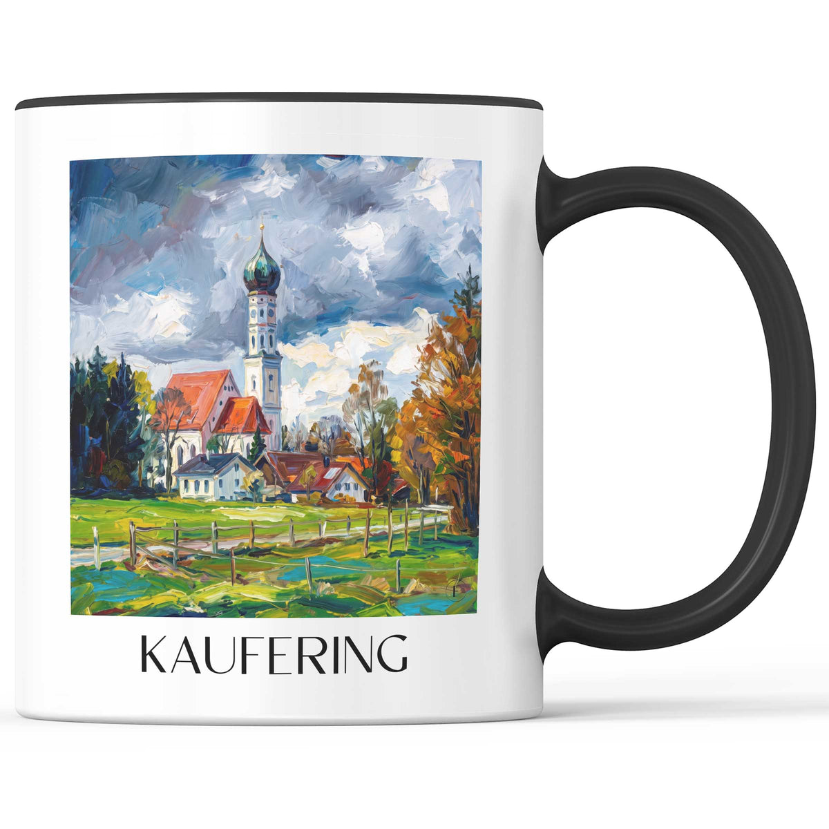 Kaufering Kaffeebecher - Lechrain - Deutschland Becher - Kaffeetasse im Ölgemälde Stil - favplace