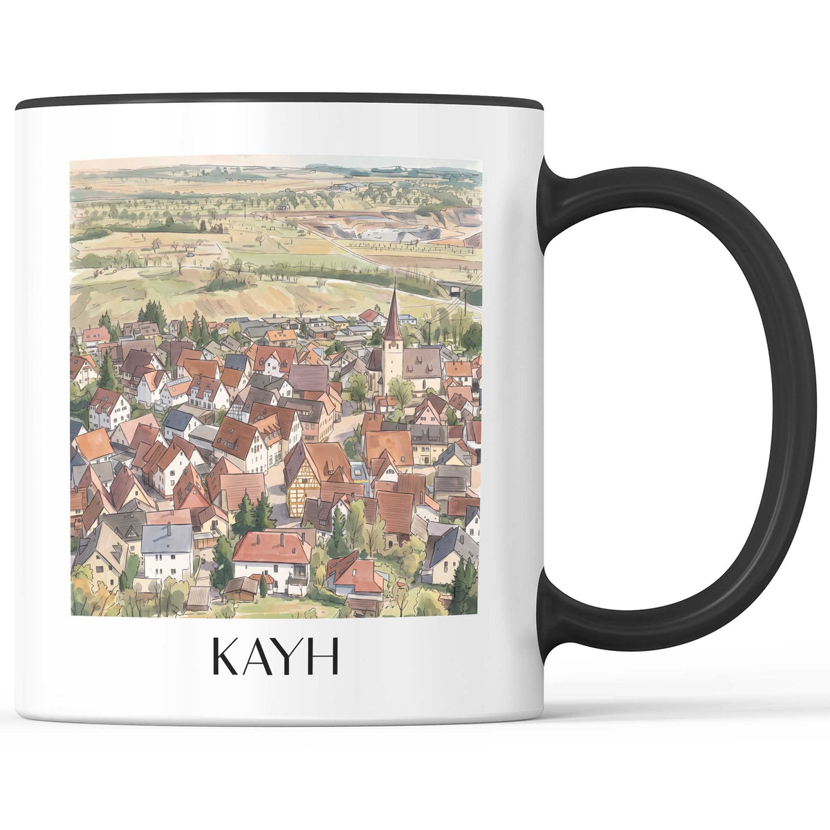 Kayh Kaffeebecher - Schönbuch - Deutschland Becher - Kaffeetasse im Aquarell Stil