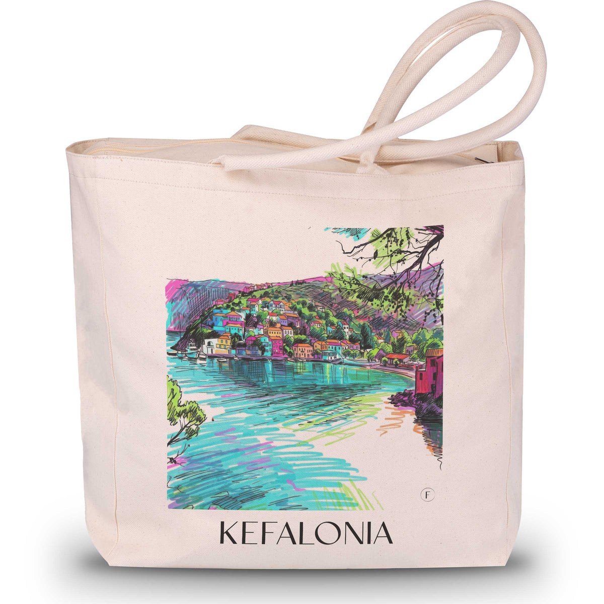 Kefalonia - Griechenland Tote Bag - Einkaufstasche im Tag Graffiti Stil - favplace