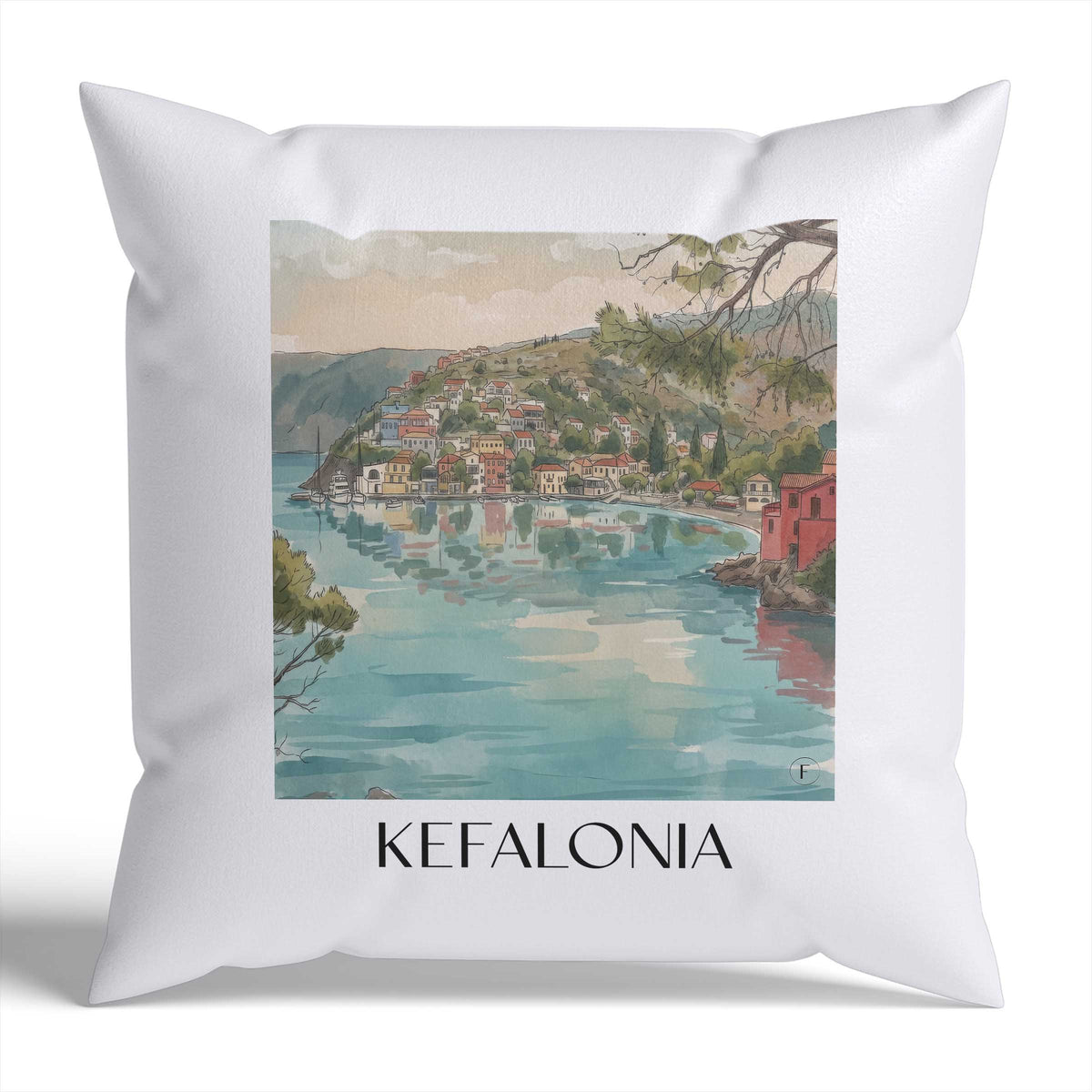 Kefalonia Kissenhülle - Zierkissen Bezug - Griechenland - Griechenland Kissen bzw. Kissenbezug im Aquarell Stil - favplace