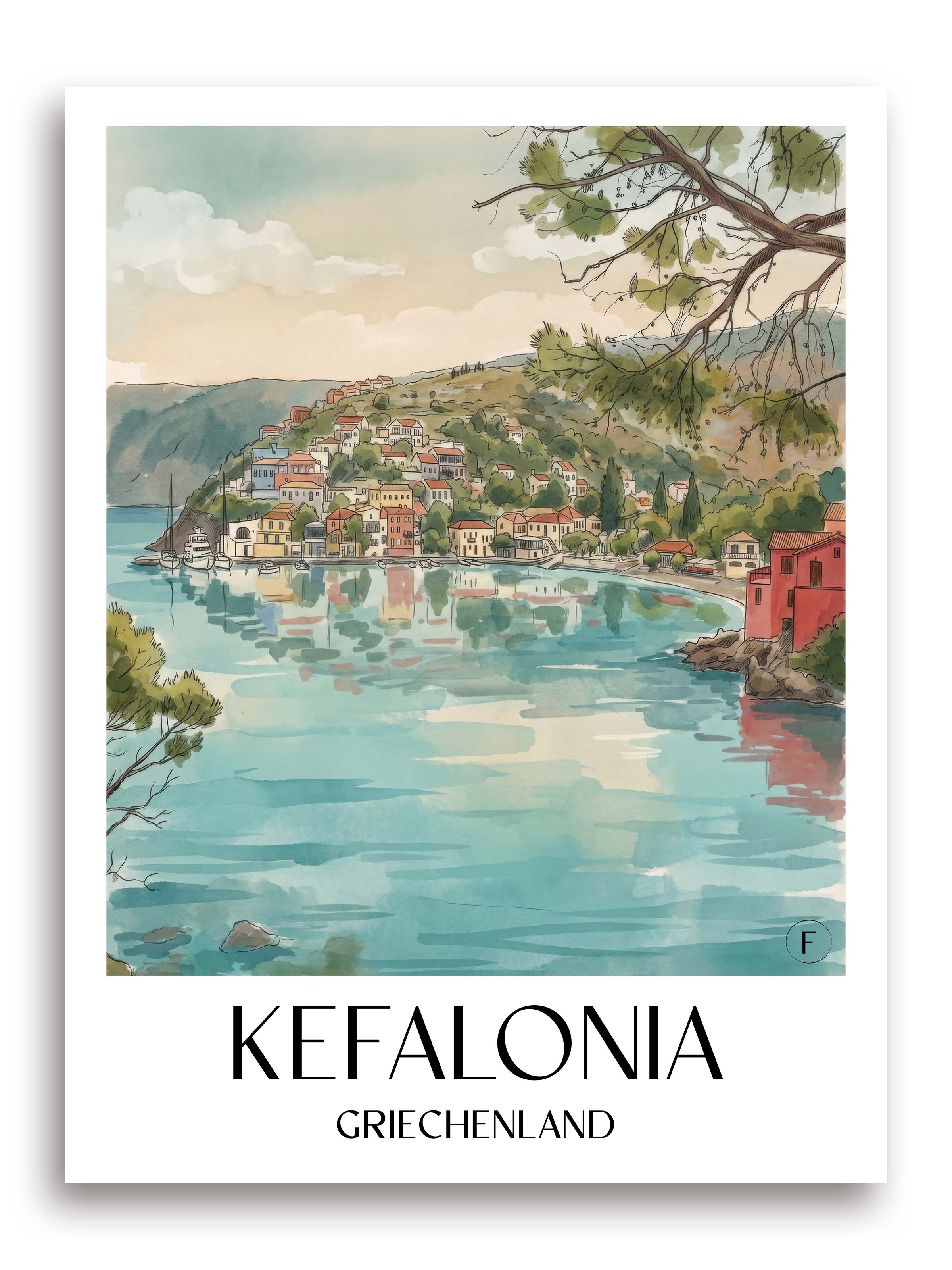 kefalonia-griechenland-poster-aquarell