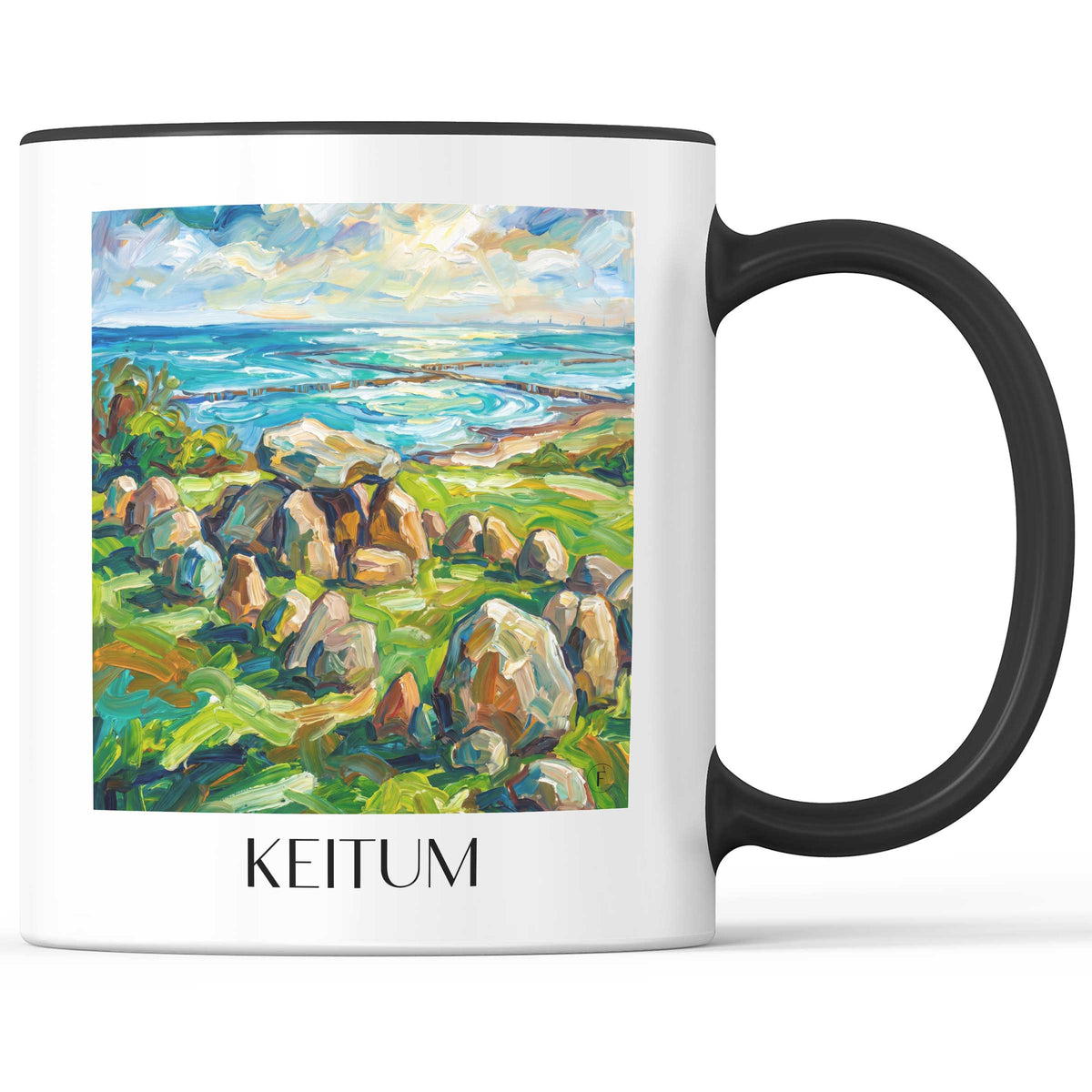 Keitum Kaffeebecher - Sylt - Deutschland Becher - Kaffeetasse im Ölgemälde Stil