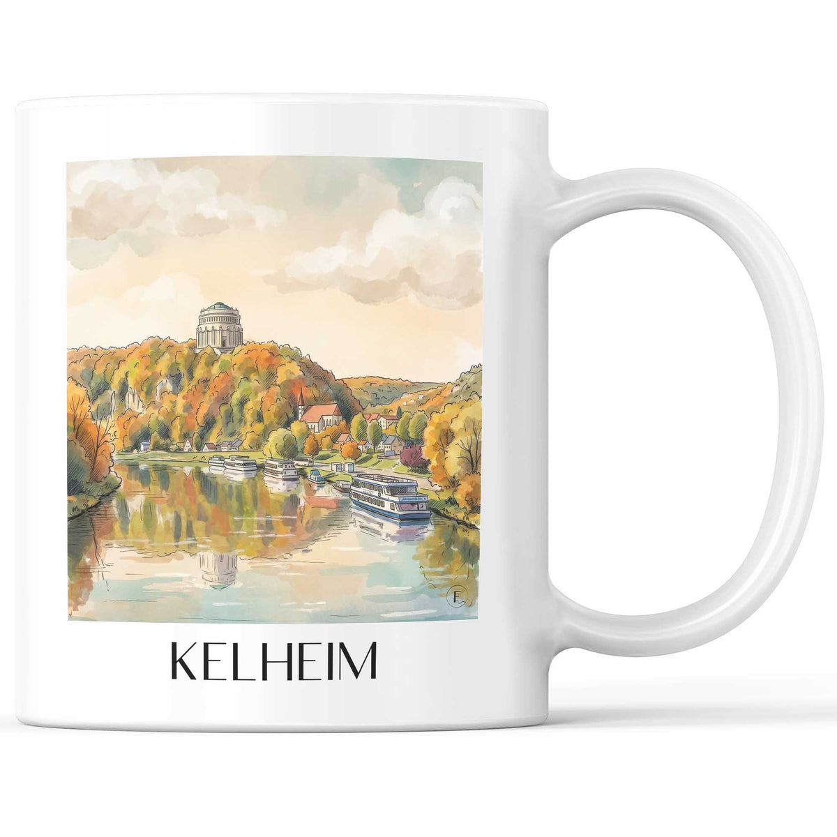 Kelheim Kaffeebecher - Altmühltal - Deutschland Becher - Kaffeetasse im Aquarell Stil - favplace