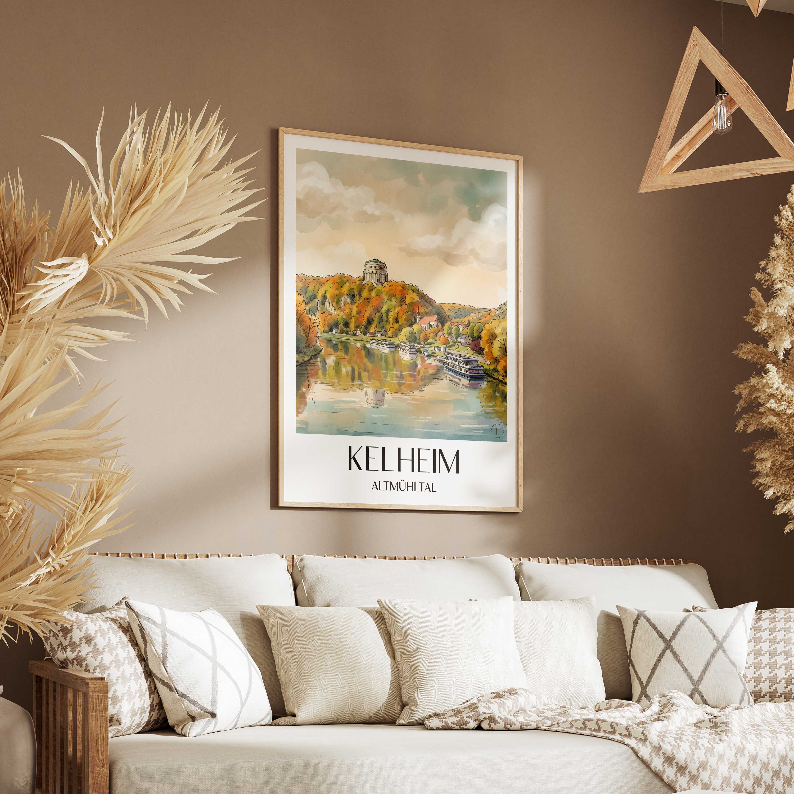 kelheim-altmühltal-deutschland-poster-aquarell