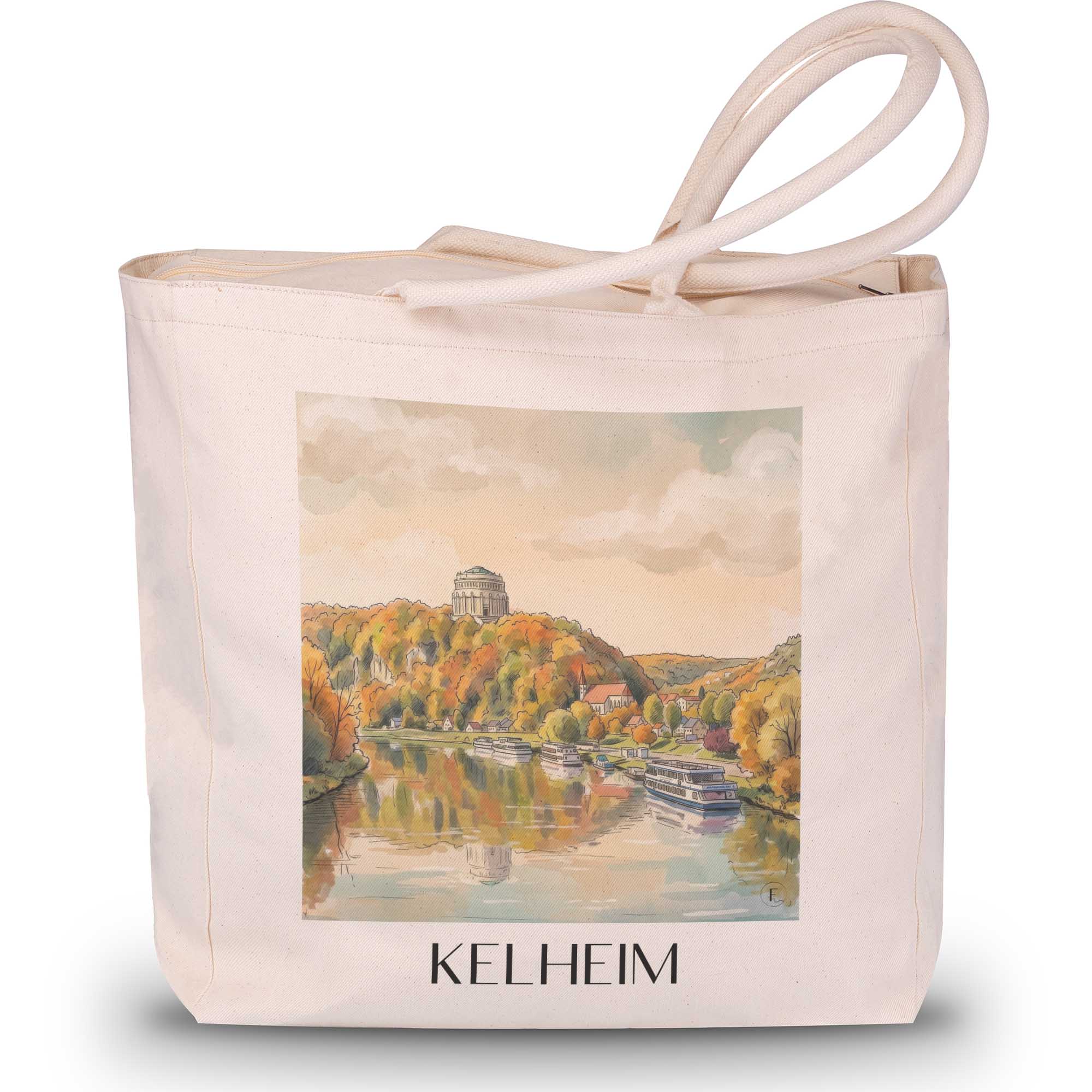 kelheim-altmühltal-deutschland-einkaufstasche-aquarell