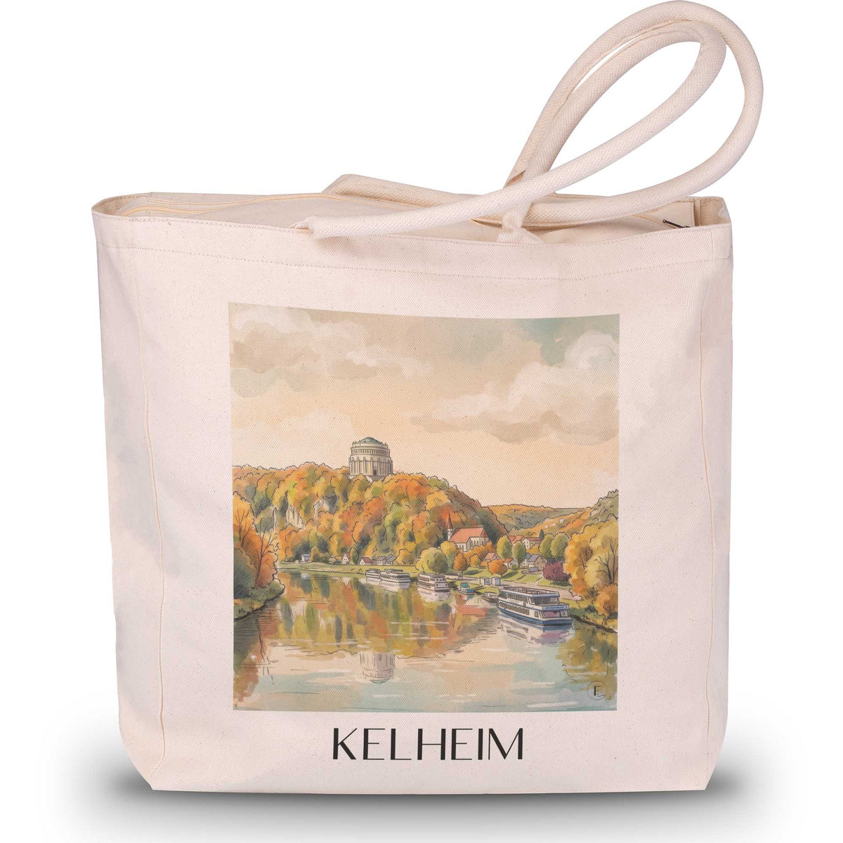 Kelheim Shopping Tasche - Altmühltal - Deutschland Tote Bag - Einkaufstasche im Aquarell Stil - favplace