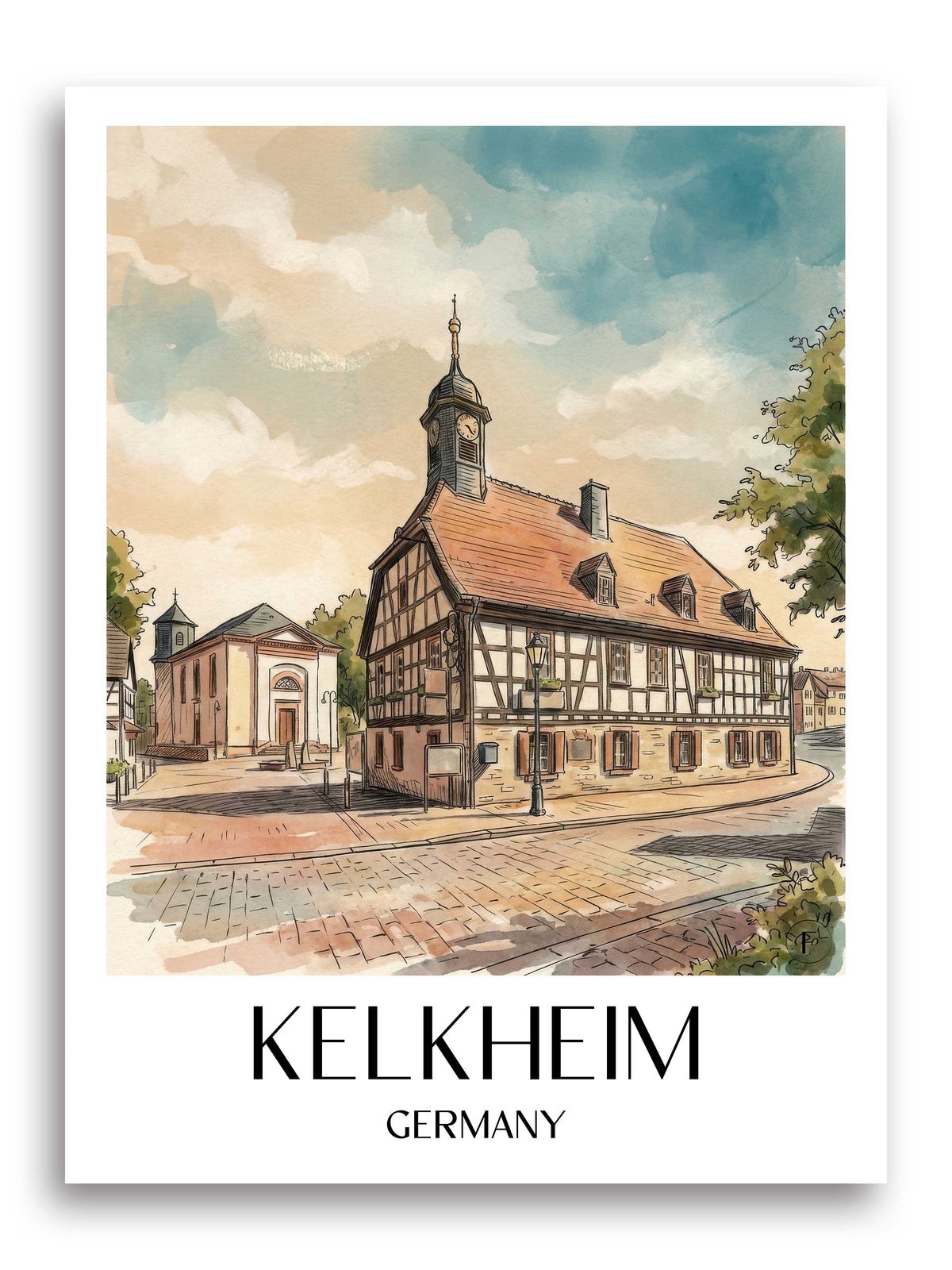 Kelkheim Poster - Taunus - Deutschland Kunstdruck - Aquarell von A4 bis A1 - favplace