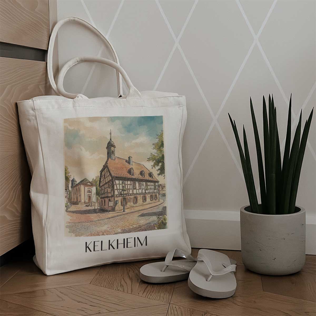 kelkheim-taunus-deutschland-einkaufstasche-aquarell