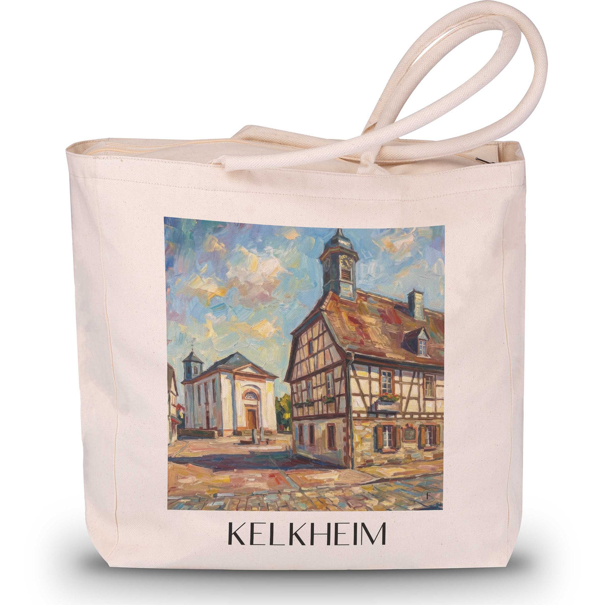 kelkheim-taunus-deutschland-einkaufstasche-oil-painting-oelgemaelde