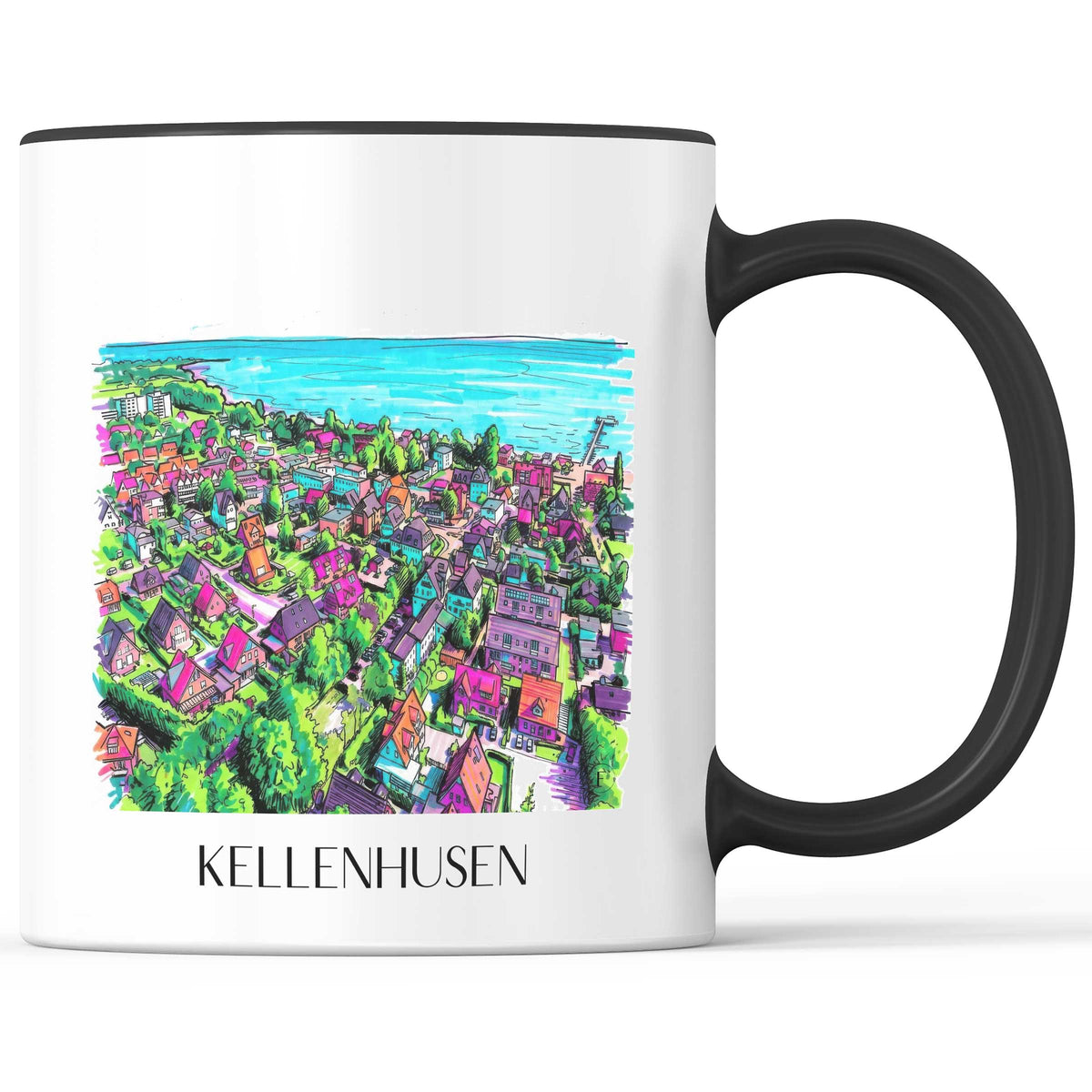 Kellenhusen Kaffeebecher - Ostholstein - Deutschland Becher - Kaffeetasse im Tag Graffiti Stil - favplace
