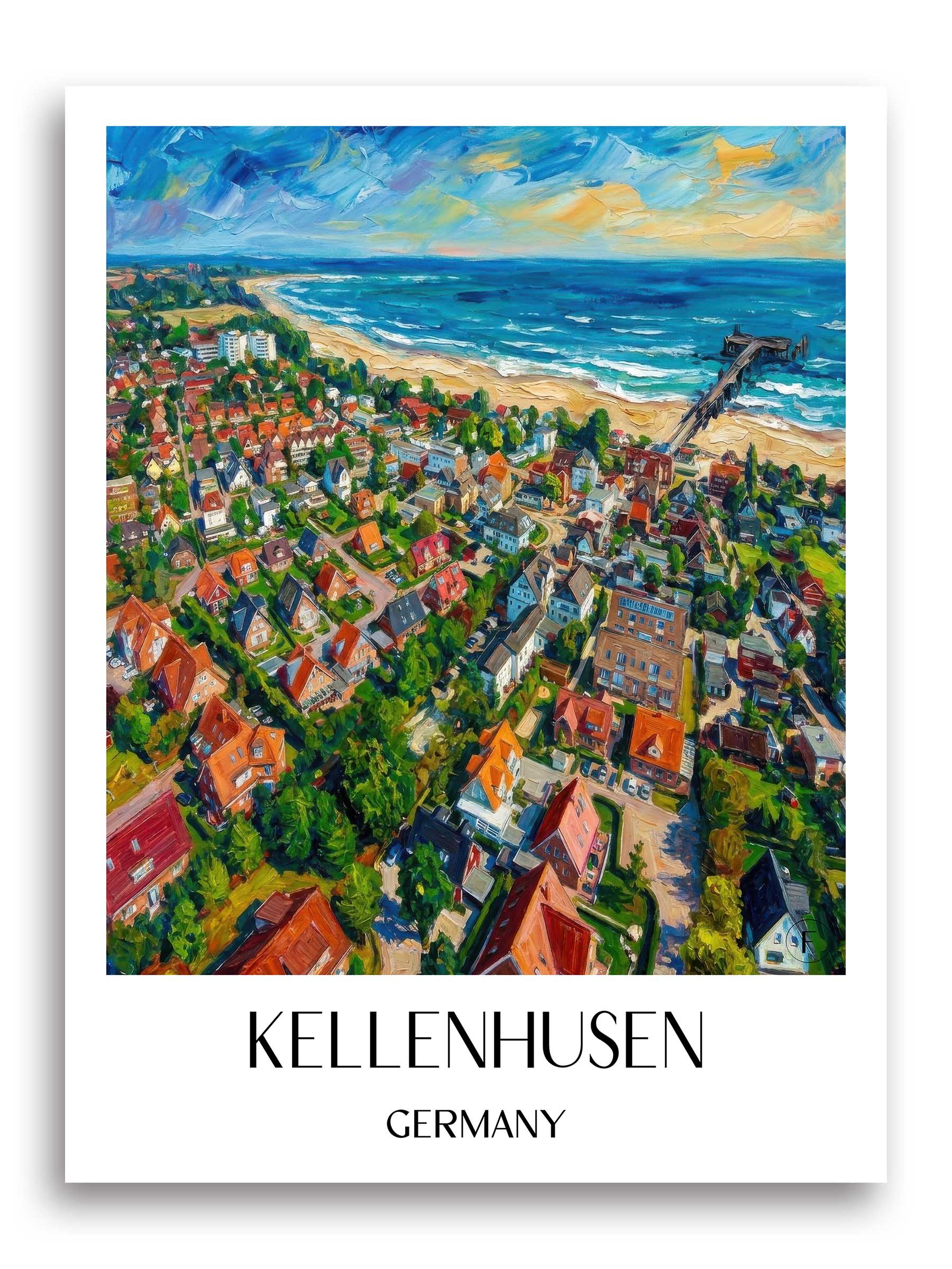 Kellenhusen Poster - Ostholstein - Deutschland Kunstdruck - Ölgemälde von A4 bis A1 - favplace