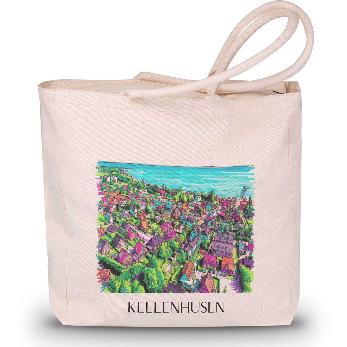 Kellenhusen Shopping Tasche - Ostholstein - Deutschland Tote Bag - Einkaufstasche im Tag Graffiti Stil - favplace