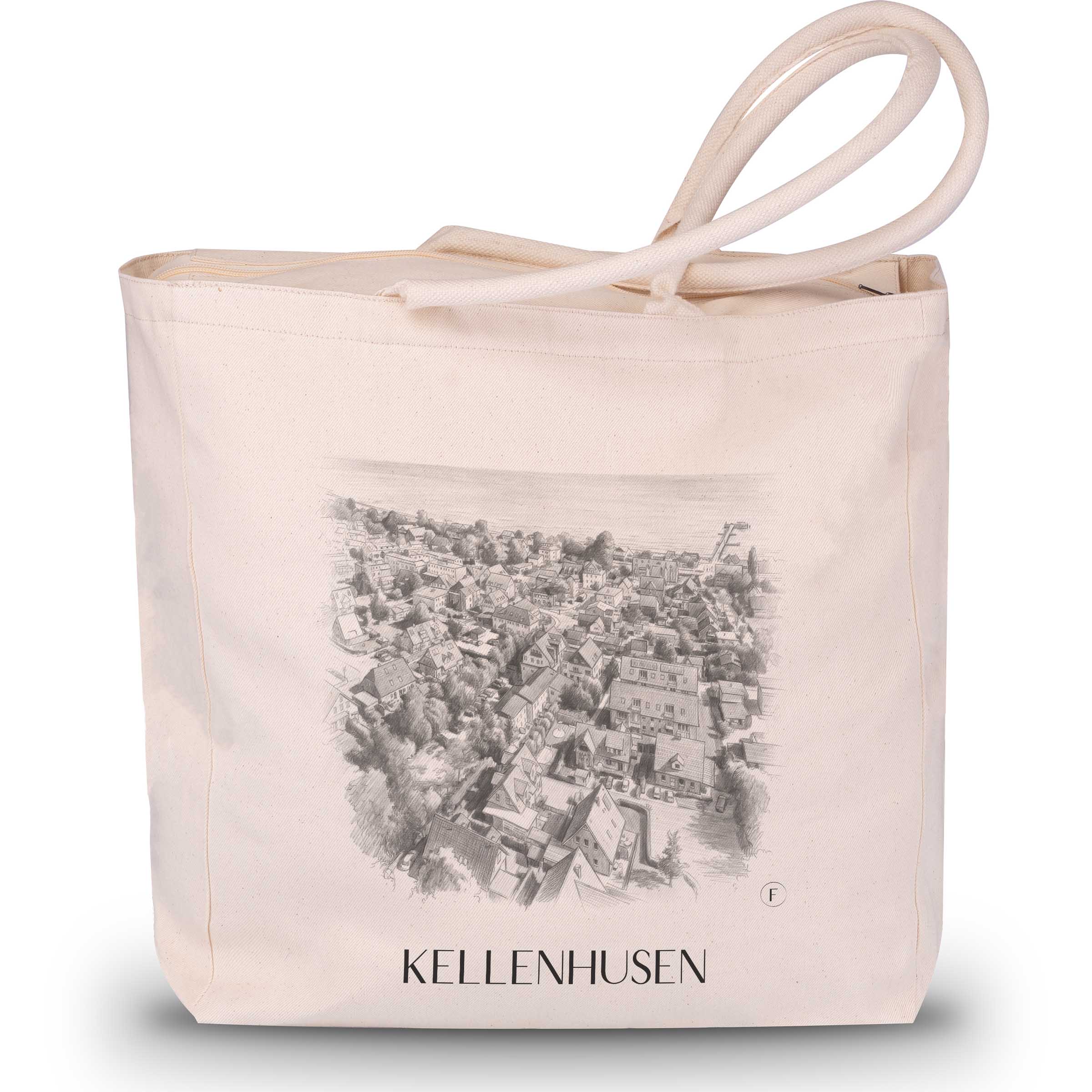 Kellenhusen Shopping Tasche - Ostholstein - Deutschland Tote Bag - Einkaufstasche im Zeichnung Stil