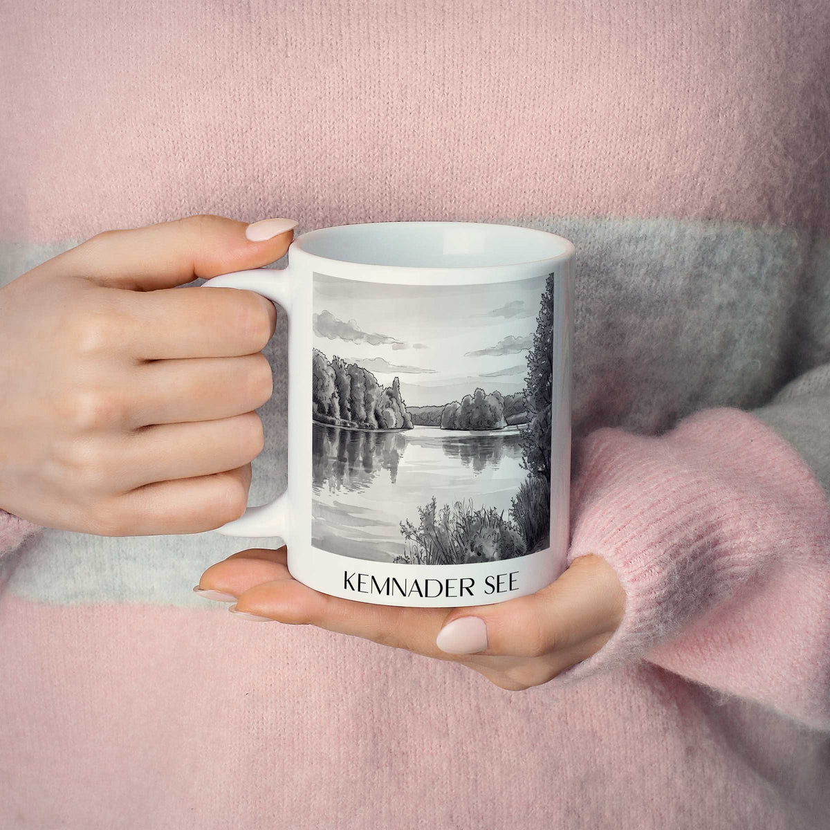 kemnader-see-bochum-deutschland-kaffeebecher-aquarell-schwarz-weiss