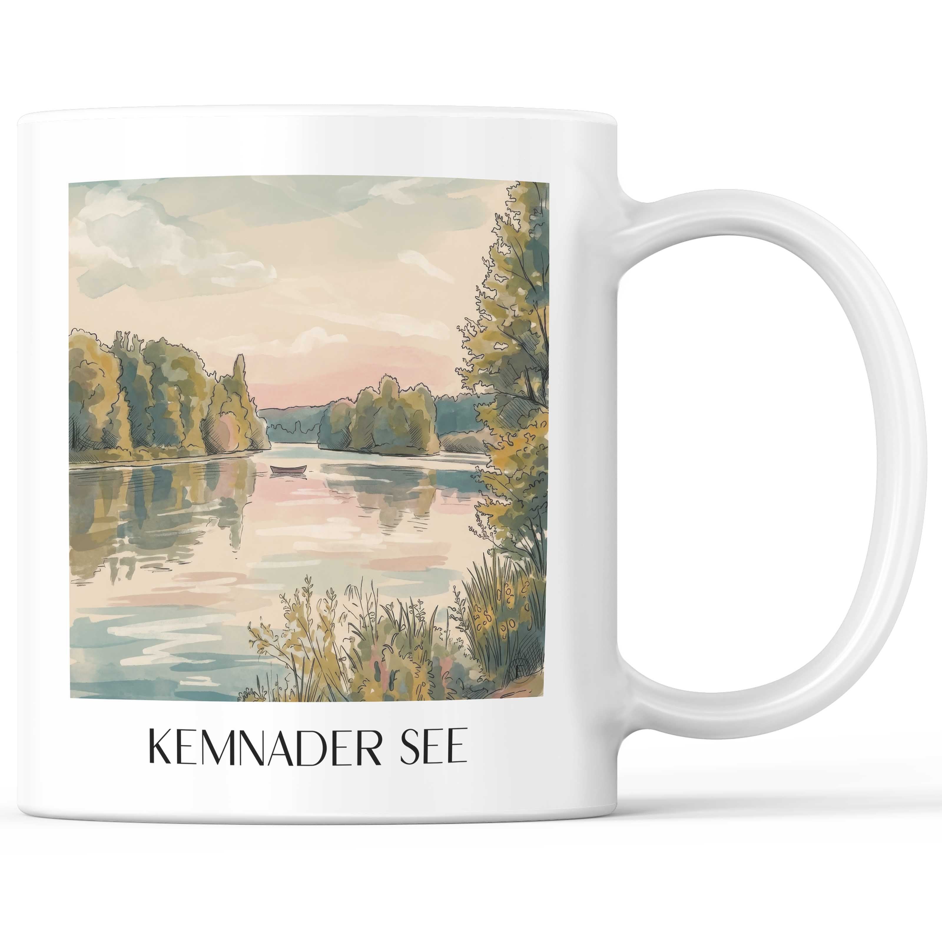 Kemnader See Kaffeebecher - Bochum - Deutschland Becher - Kaffeetasse im Aquarell Stil - favplace