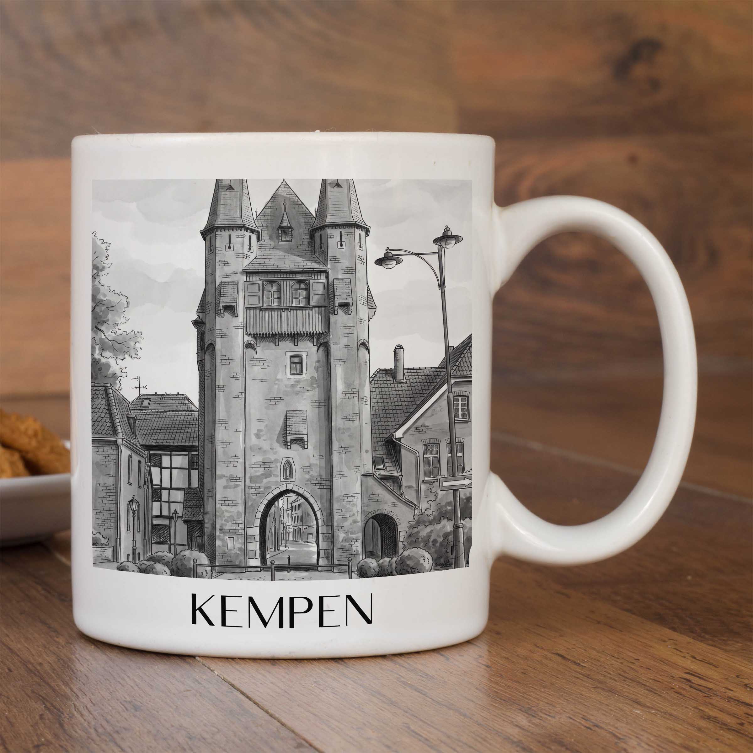 kempen-niederrhein-deutschland-kaffeebecher-aquarell-schwarz-weiss