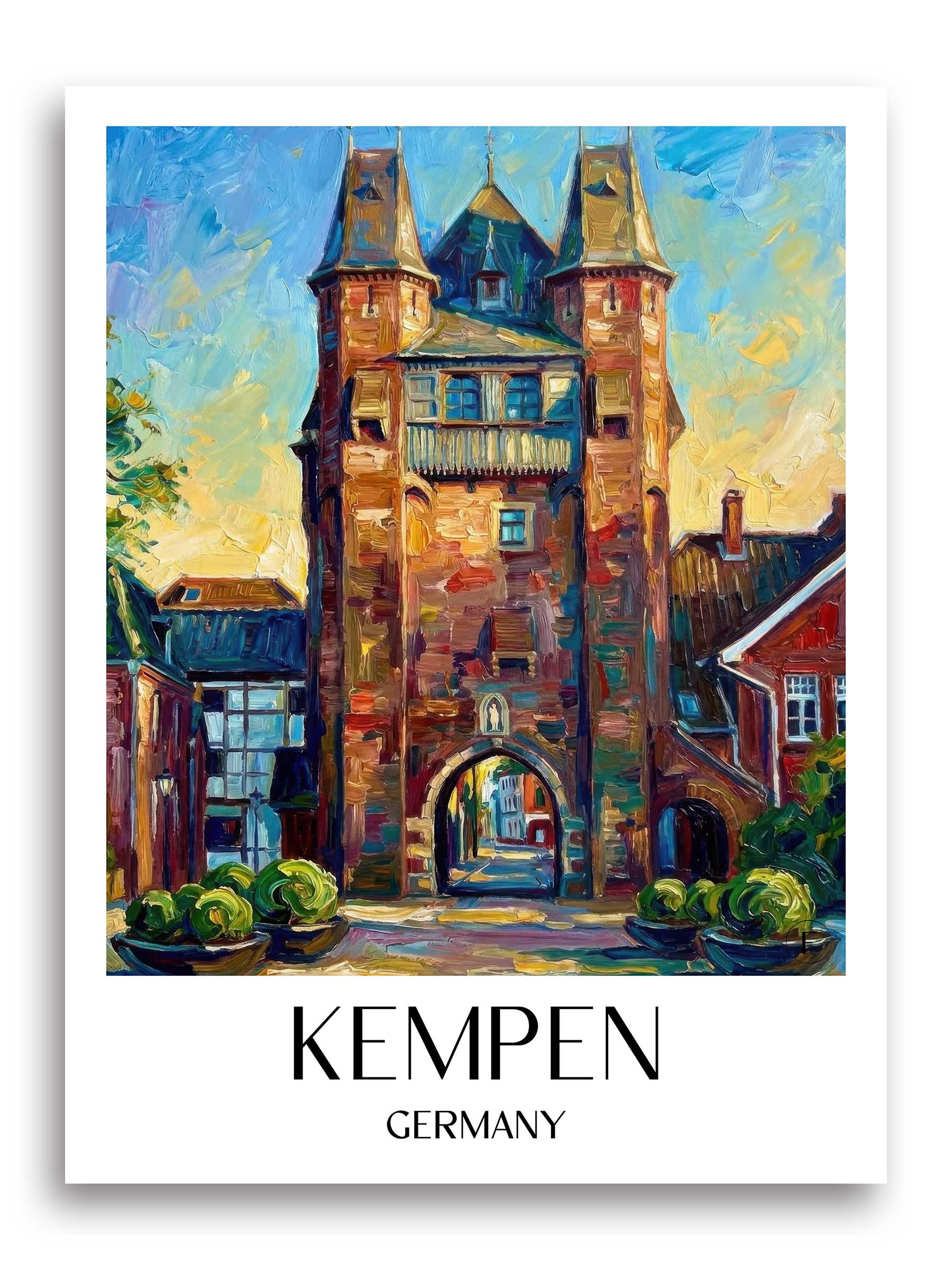 Kempen Poster - Niederrhein - Deutschland Kunstdruck - Ölgemälde von A4 bis A1 - favplace