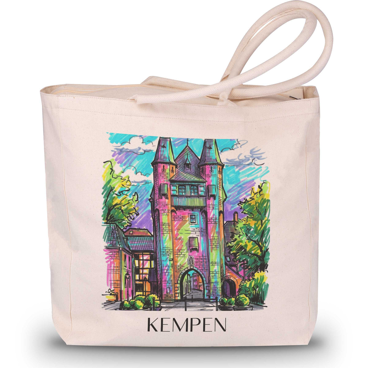 Kempen Shopping Tasche - Niederrhein - Deutschland Tote Bag - Einkaufstasche im Tag Graffiti Stil - favplace