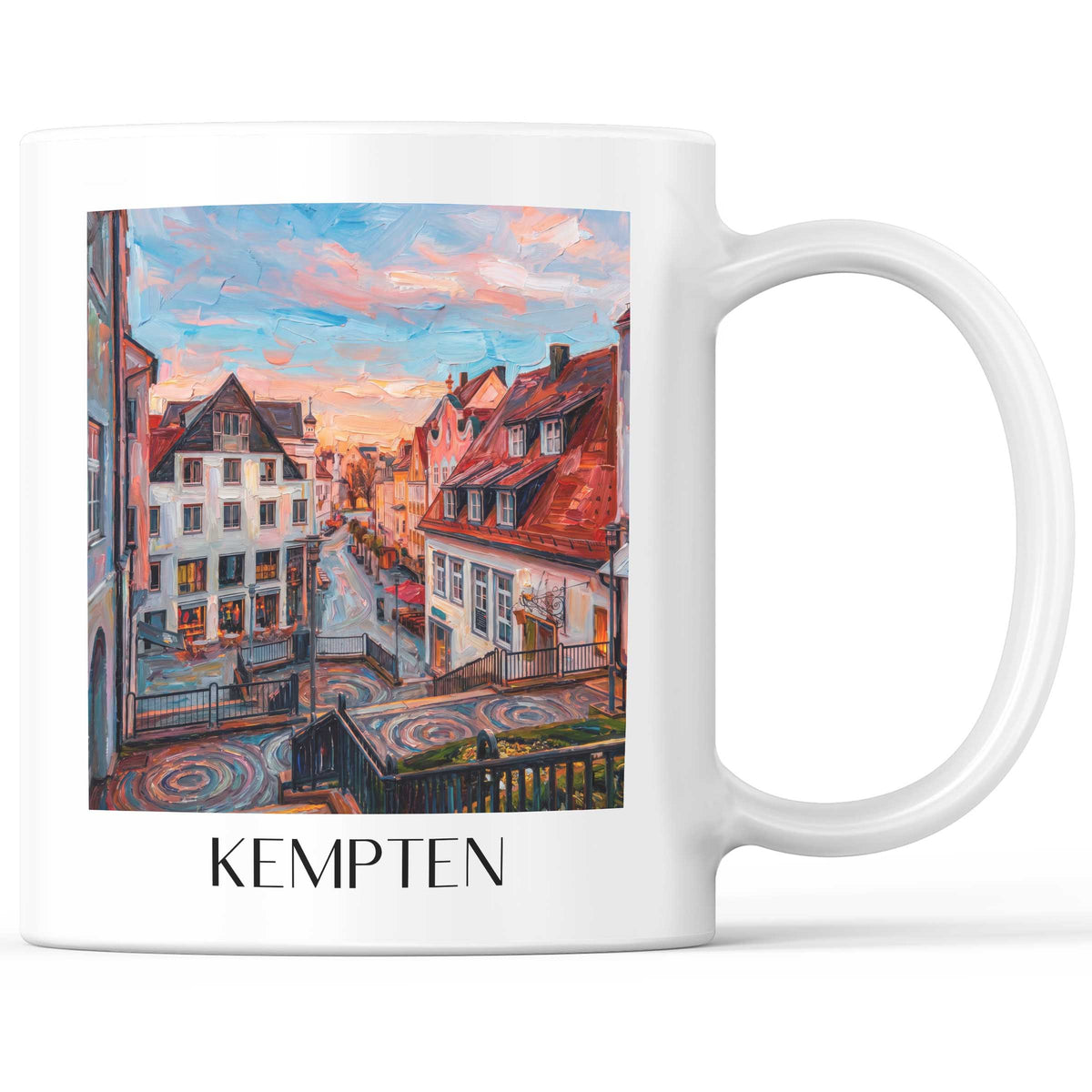Kempten Kaffeebecher - Allgäu - Deutschland Becher - Kaffeetasse im Ölgemälde Stil - favplace