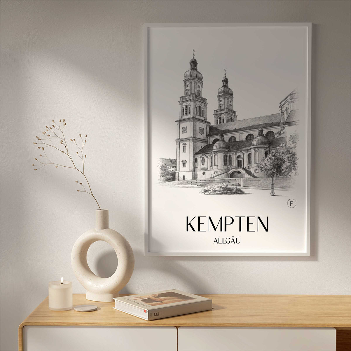 kempten-allgäu-deutschland-poster-bleistift-zeichnung-drawing