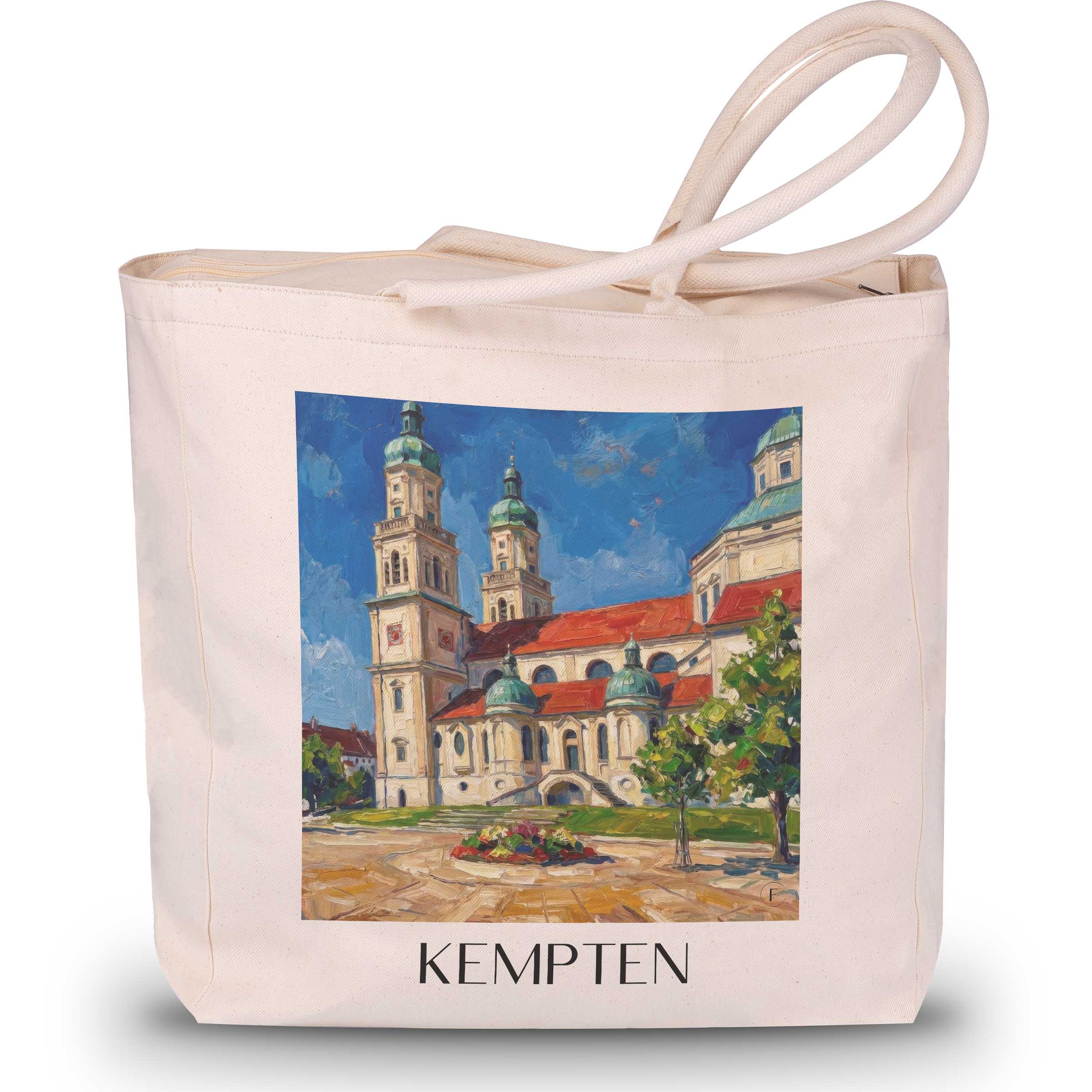 kempten-allgäu-deutschland-einkaufstasche-oil-painting-oelgemaelde