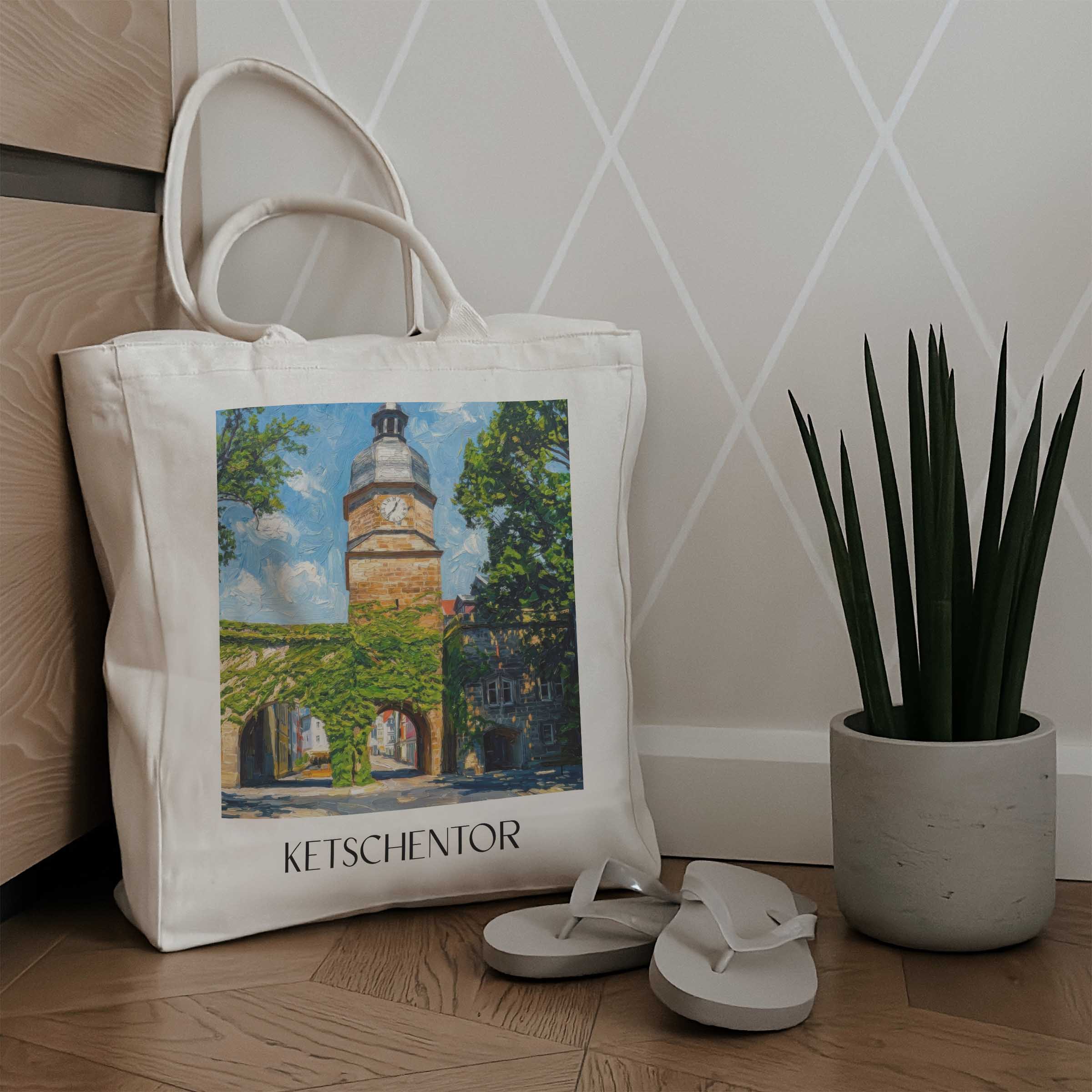 ketschentor-coburg-deutschland-einkaufstasche-oil-painting-oelgemaelde