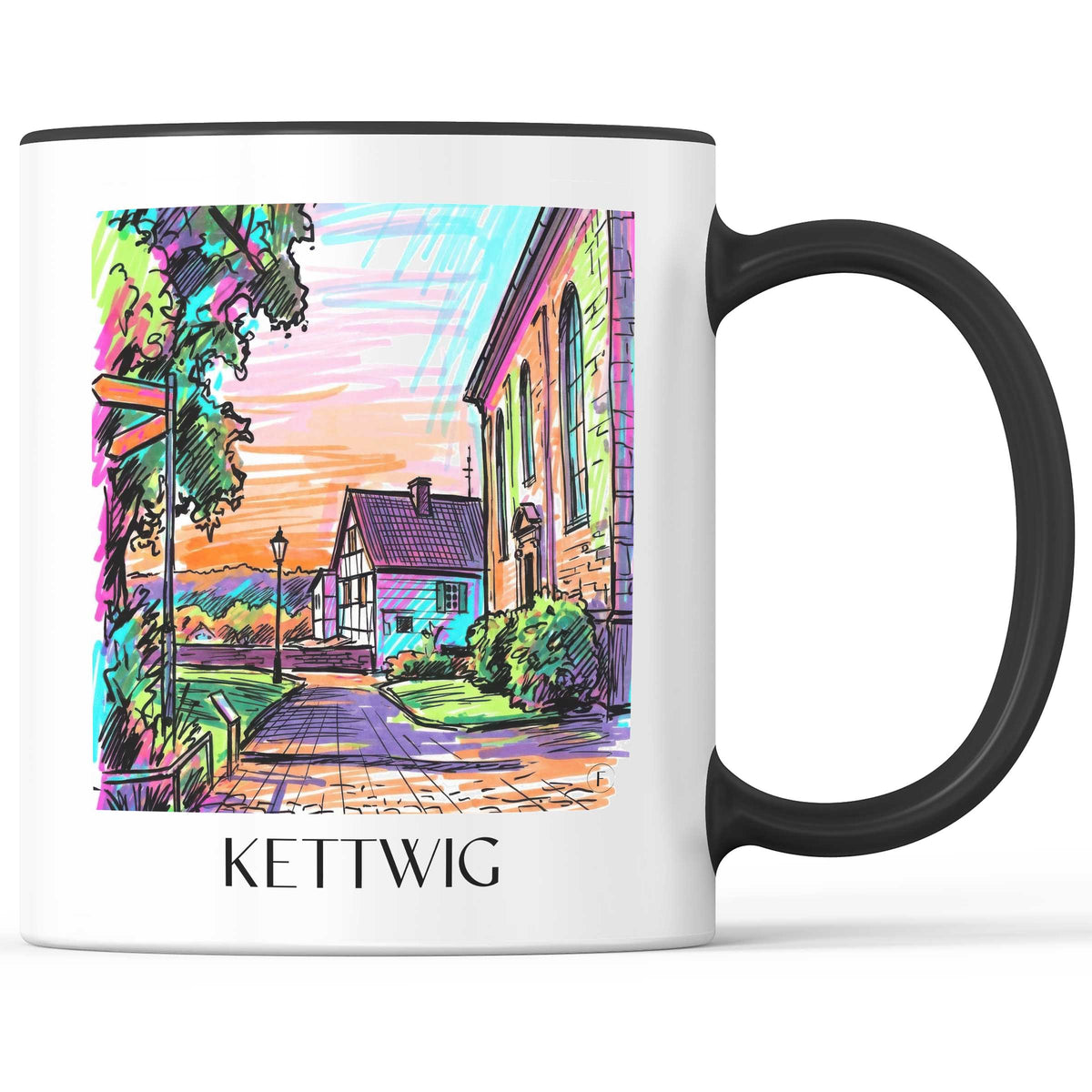 Kettwig Kaffeebecher - Essen - Deutschland Becher - Kaffeetasse im Tag Graffiti Stil - favplace