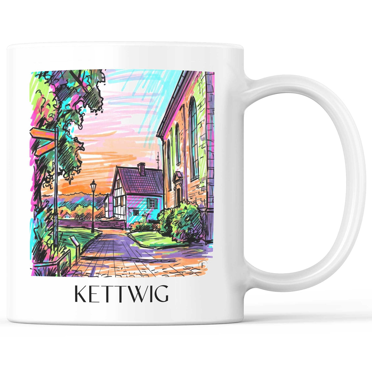 Kettwig Kaffeebecher - Essen - Deutschland Becher - Kaffeetasse im Tag Graffiti Stil - favplace