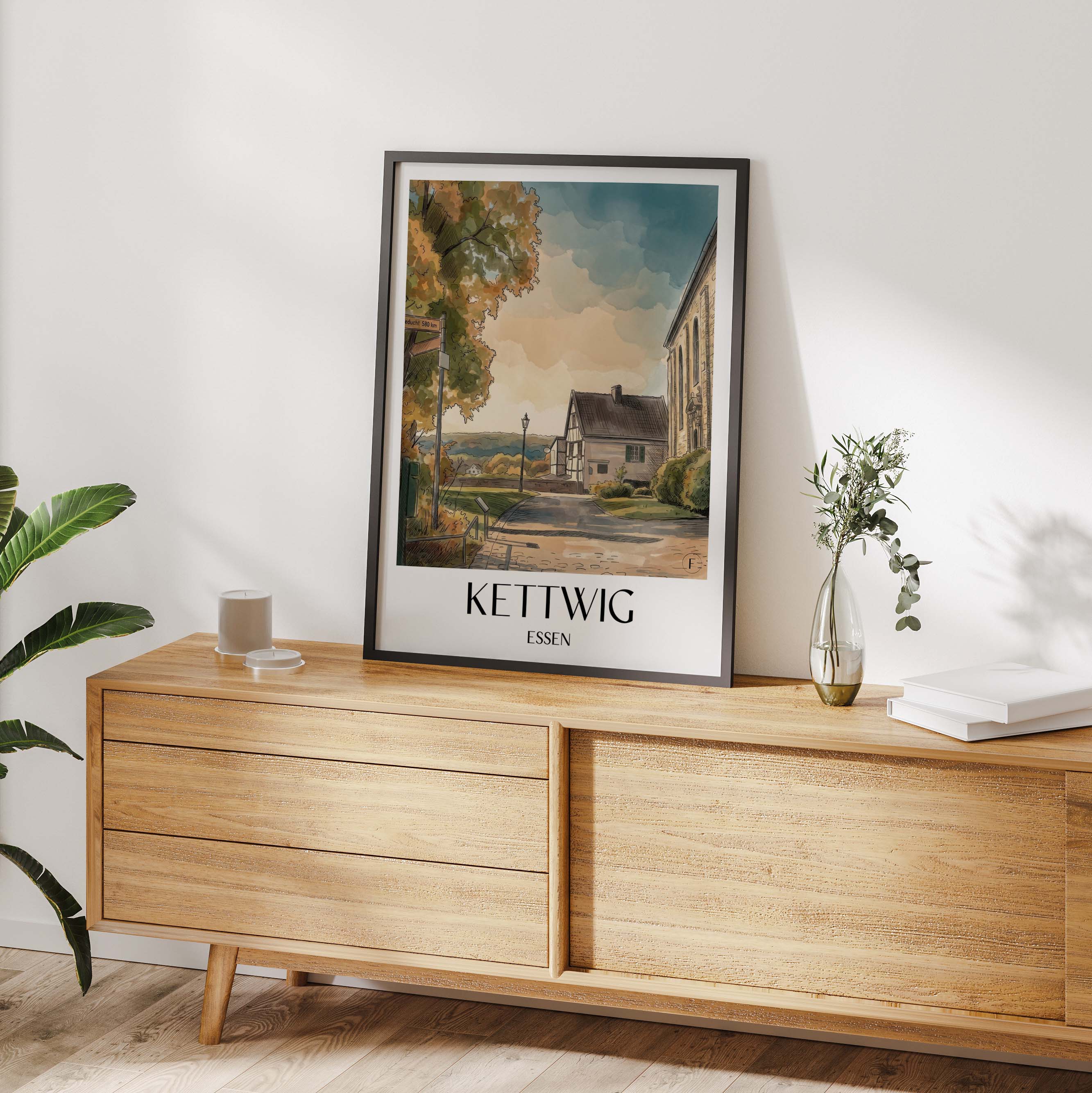 kettwig-essen-deutschland-poster-aquarell