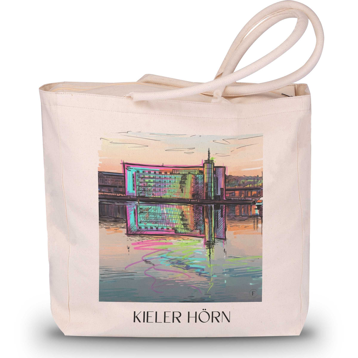 Kieler Hörn Shopping Tasche - Schleswig-Holstein - Deutschland Tote Bag - Einkaufstasche im Tag Graffiti Stil - favplace