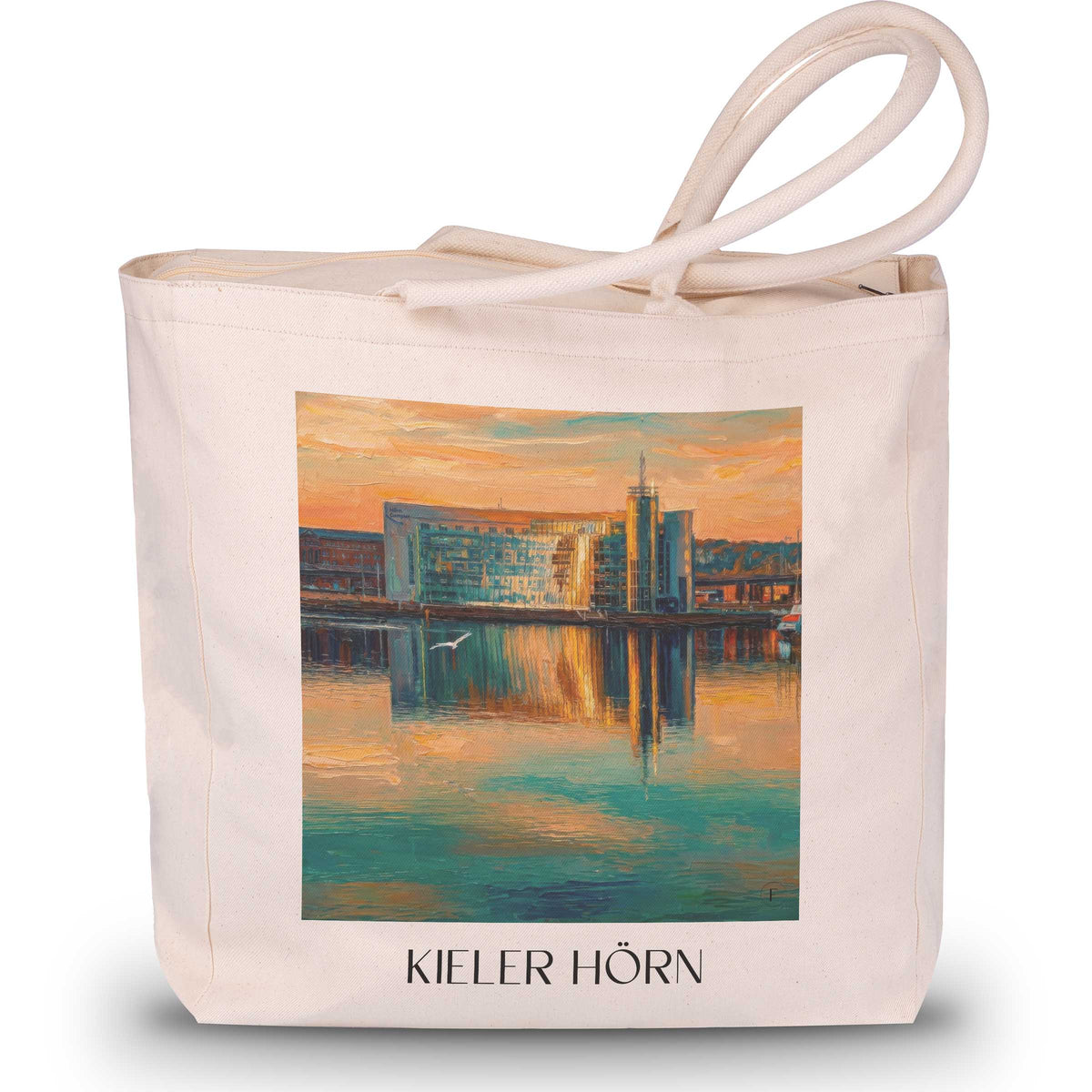 Kieler Hörn Shopping Tasche - Schleswig-Holstein - Deutschland Tote Bag - Einkaufstasche im Ölgemälde Stil - favplace