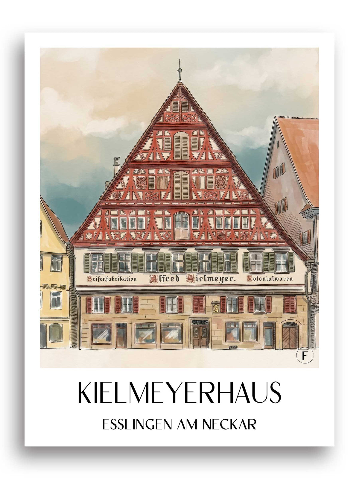 kielmeyerhaus-esslingen-am-neckar-deutschland-poster-aquarell