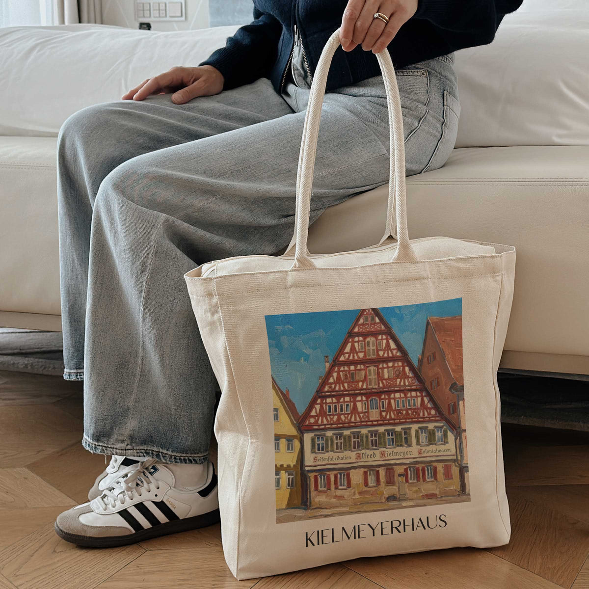 kielmeyerhaus-esslingen-am-neckar-deutschland-einkaufstasche-oil-painting-oelgemaelde