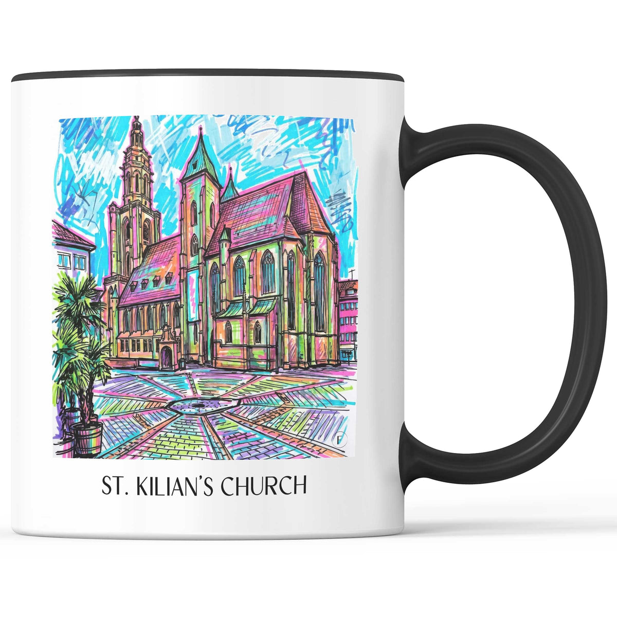 Kilianskirche Kaffeebecher - Heilbronn - Deutschland Becher - Kaffeetasse im Tag Graffiti Stil - favplace