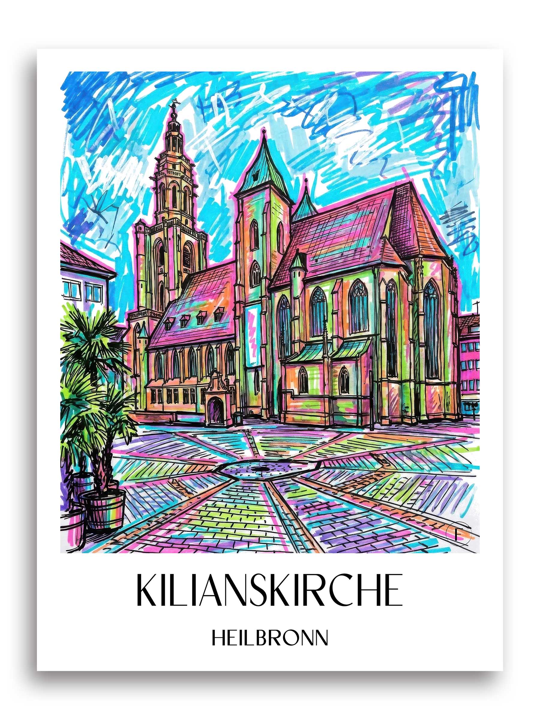 kilianskirche-heilbronn-deutschland-poster-graffiti