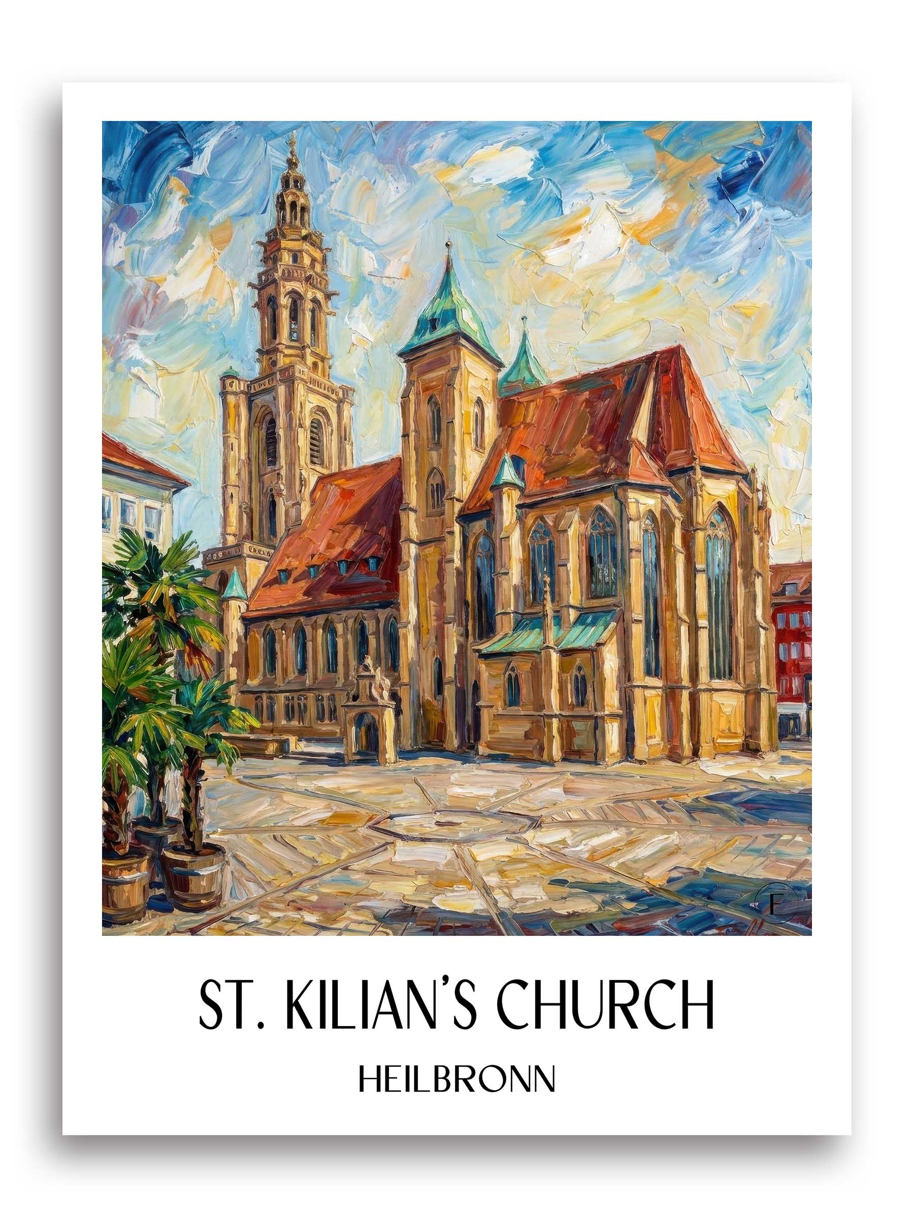 Kilianskirche Poster - Heilbronn - Deutschland Kunstdruck - Ölgemälde von A4 bis A1 - favplace
