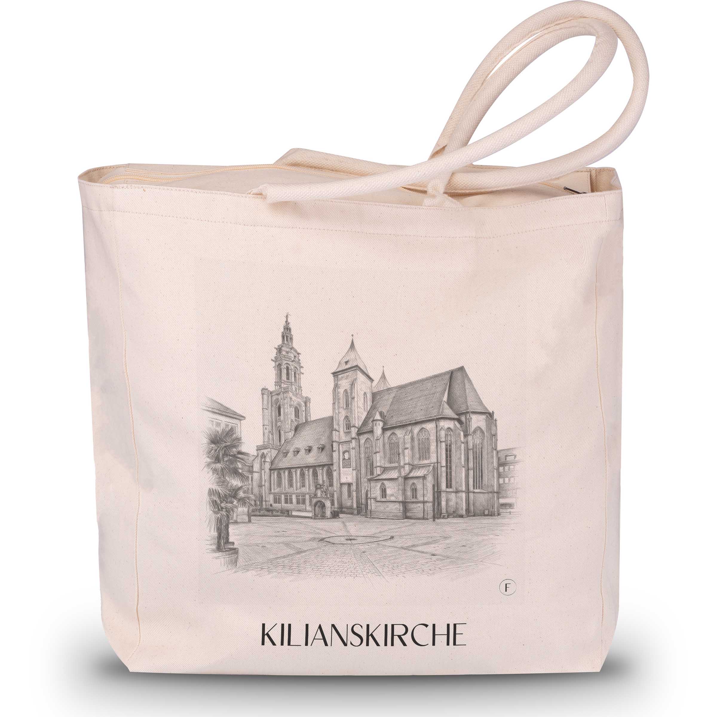 kilianskirche-heilbronn-deutschland-einkaufstasche-bleistift-zeichnung-drawing