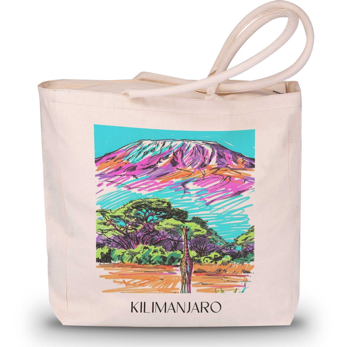 Kilimandscharo - Tansania Tote Bag - Einkaufstasche im Tag Graffiti Stil - favplace