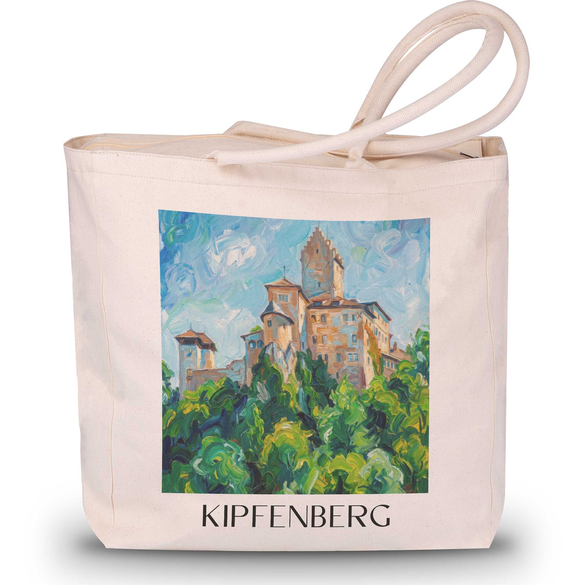 Kipfenberg Shopping Tasche - Altmühltal - Deutschland Tote Bag - Einkaufstasche im Ölgemälde Stil - favplace