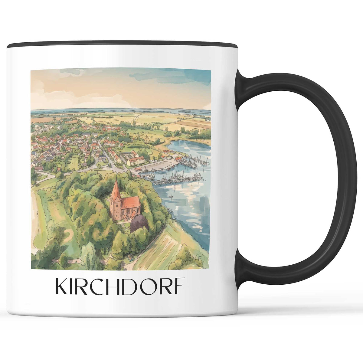 kirchdorf-poel-deutschland-kaffeebecher-aquarell